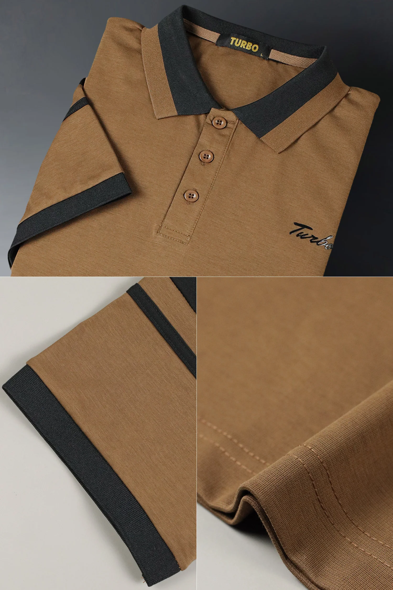 Turbo Casual Holiday Contrasted Men's Polo Shirt - Image 12