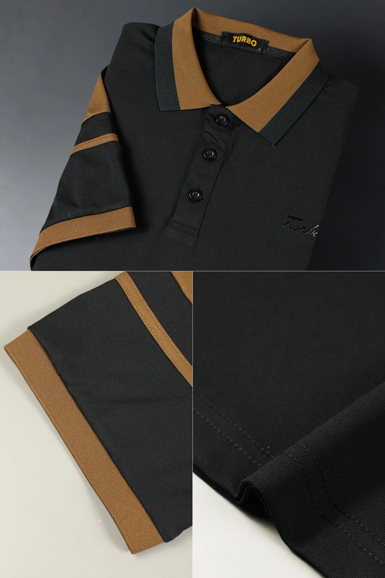 Turbo Casual Holiday Contrasted Men's Polo Shirt - Image 16