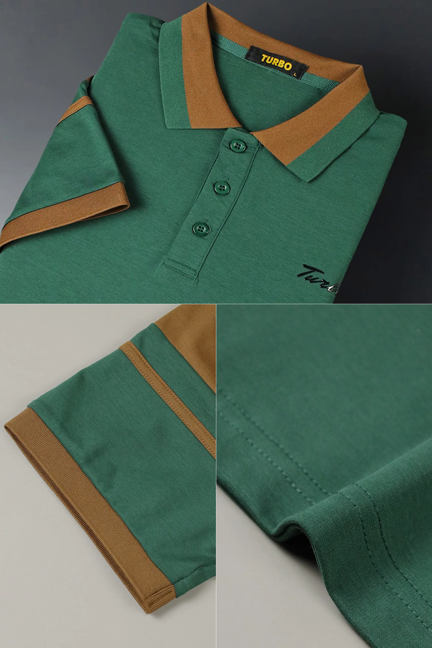 Turbo Casual Holiday Contrasted Men's Polo Shirt - Image 8