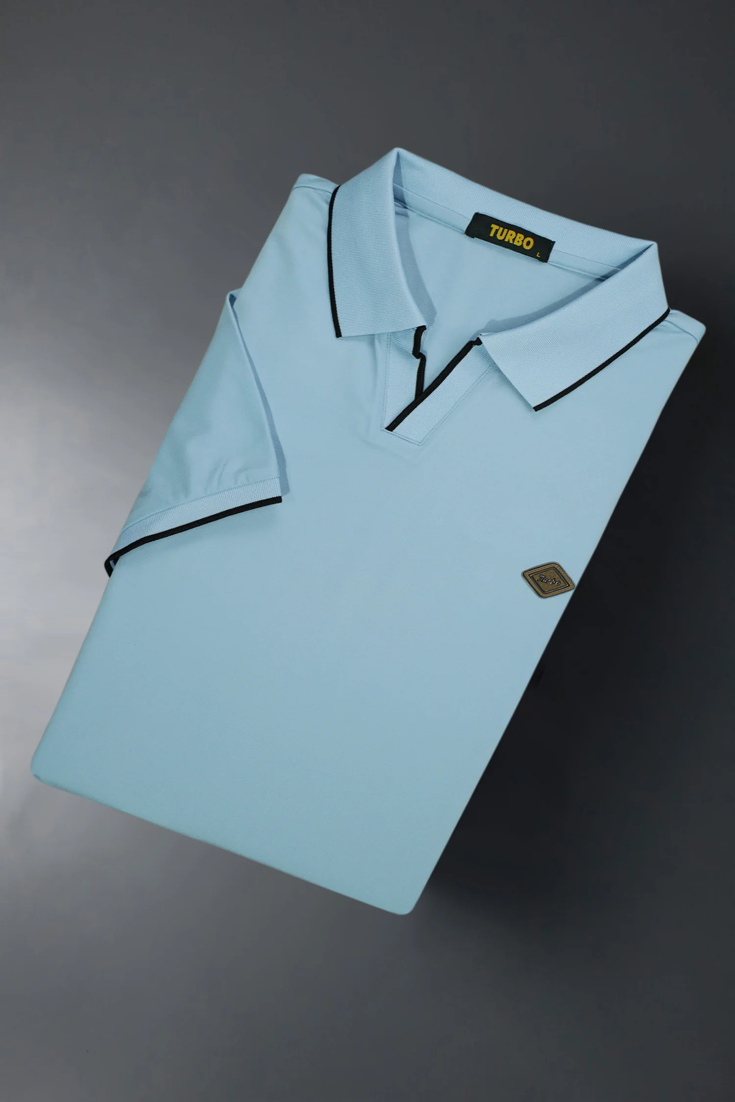 Turbo Classic V-Neck Men's Polo Shirt - Image 3
