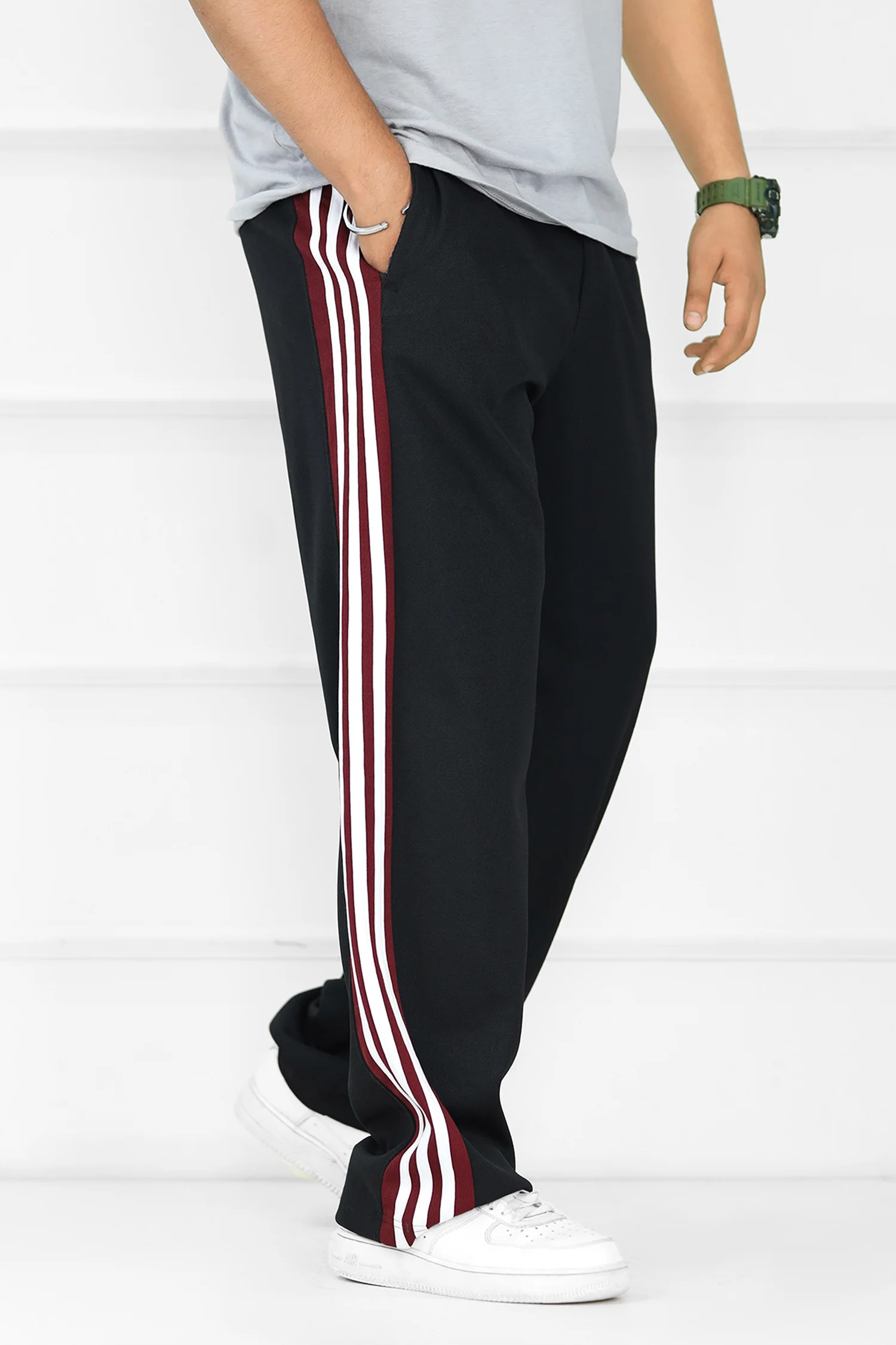 Turbo Classy Stripe Elegant Men's Trouser In Black - Image 3