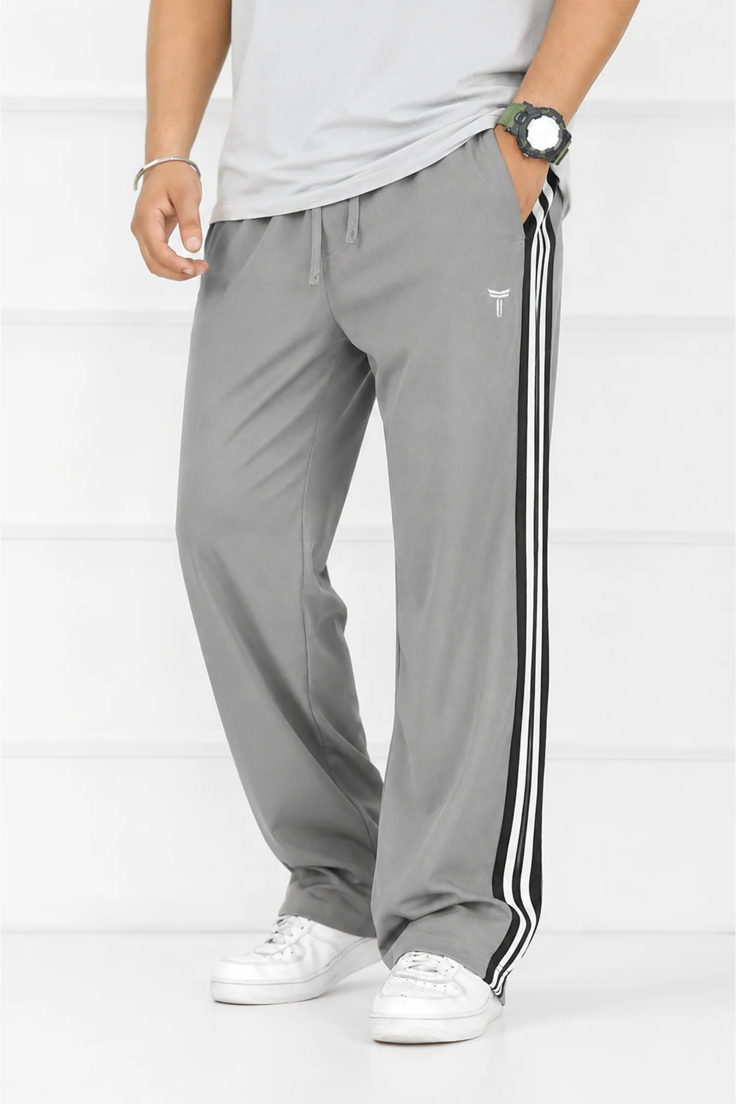 Turbo Classy Stripe Elegant Men's Trouser In Grey - Image 3