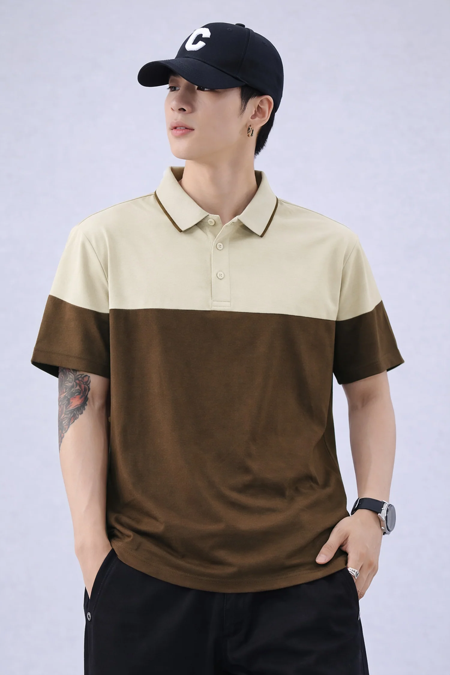 Turbo Color-Blocked Panel Style Men's Polo T-Shirt* - Image 13
