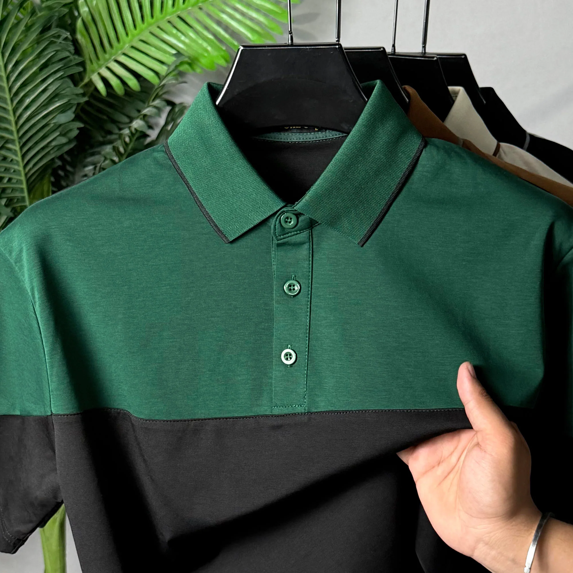 Turbo Color-Blocked Panel Style Men's Polo T-Shirt