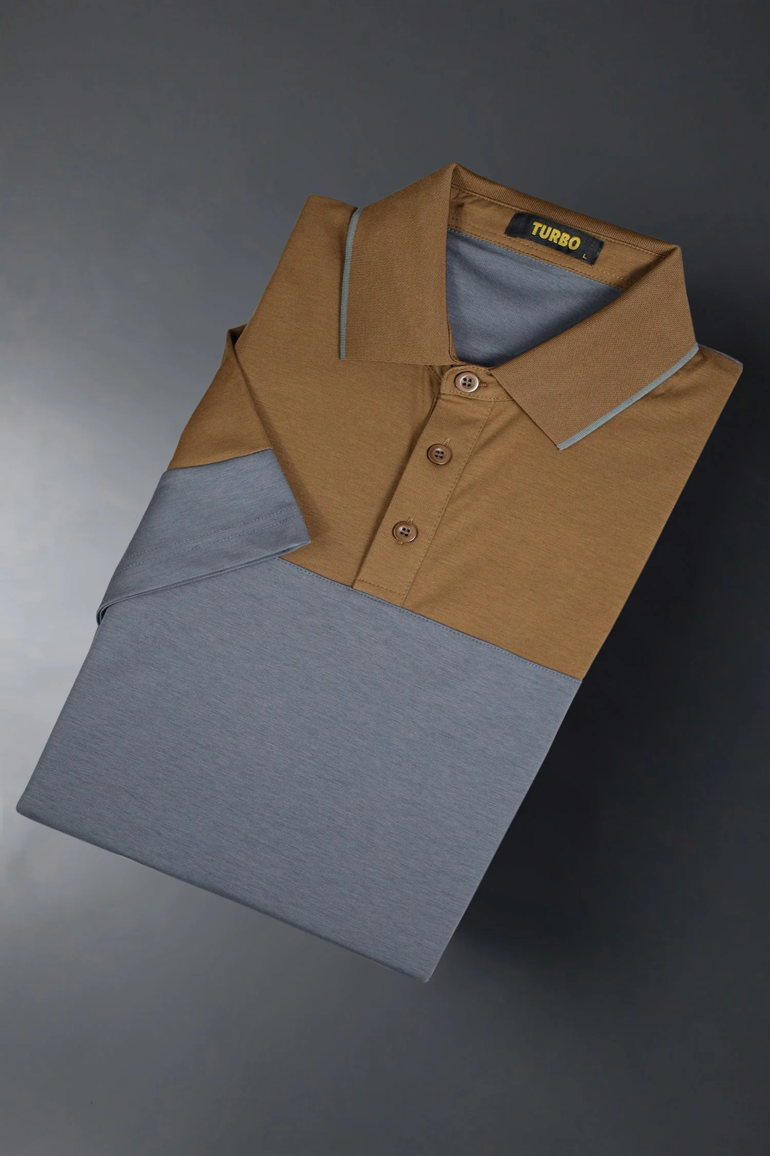 Turbo Color-Blocked Panel Style Men's Polo T-Shirt - Image 5
