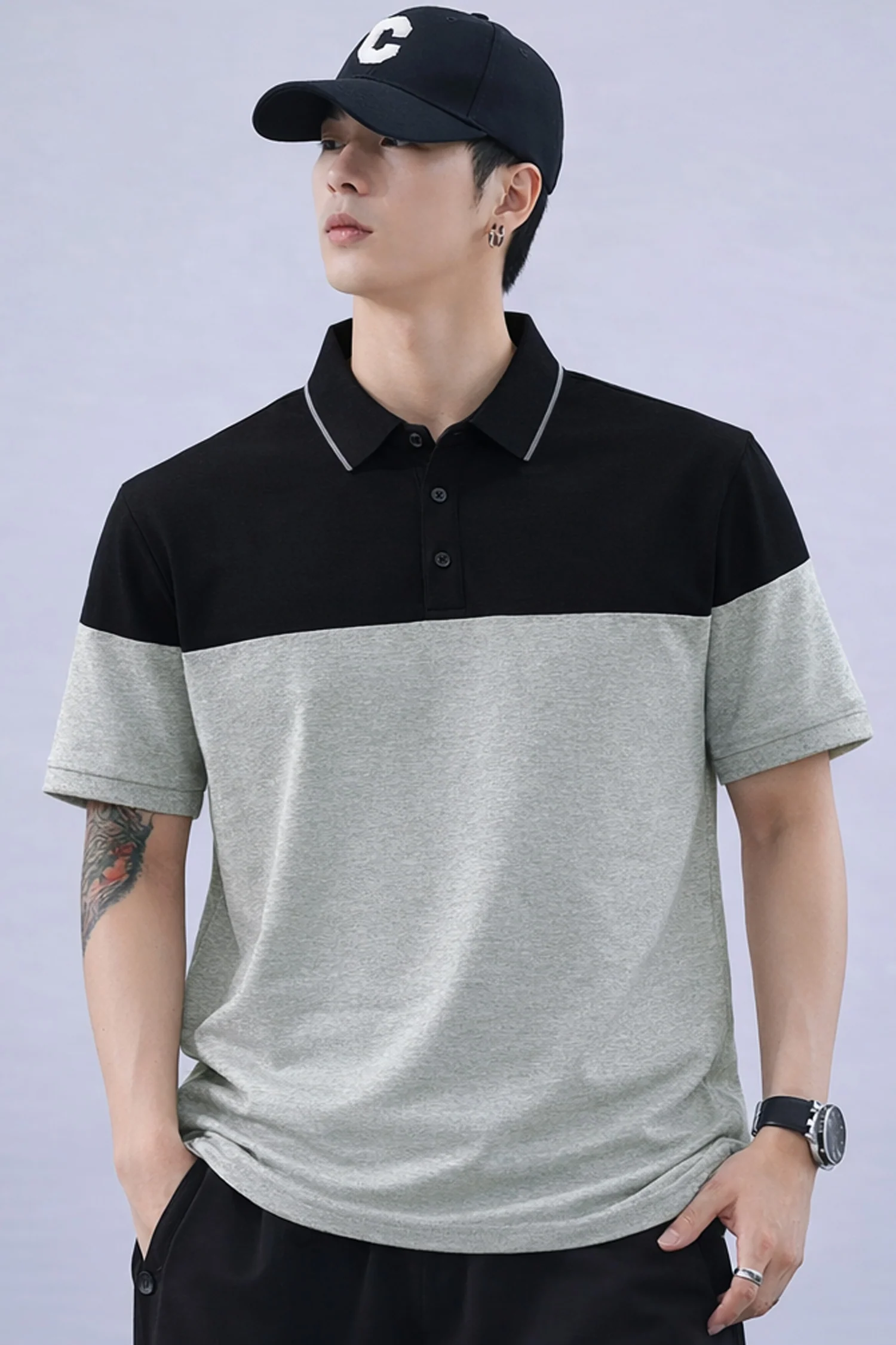 Turbo Color-Blocked Panel Style Men's Polo T-Shirt* - Image 9