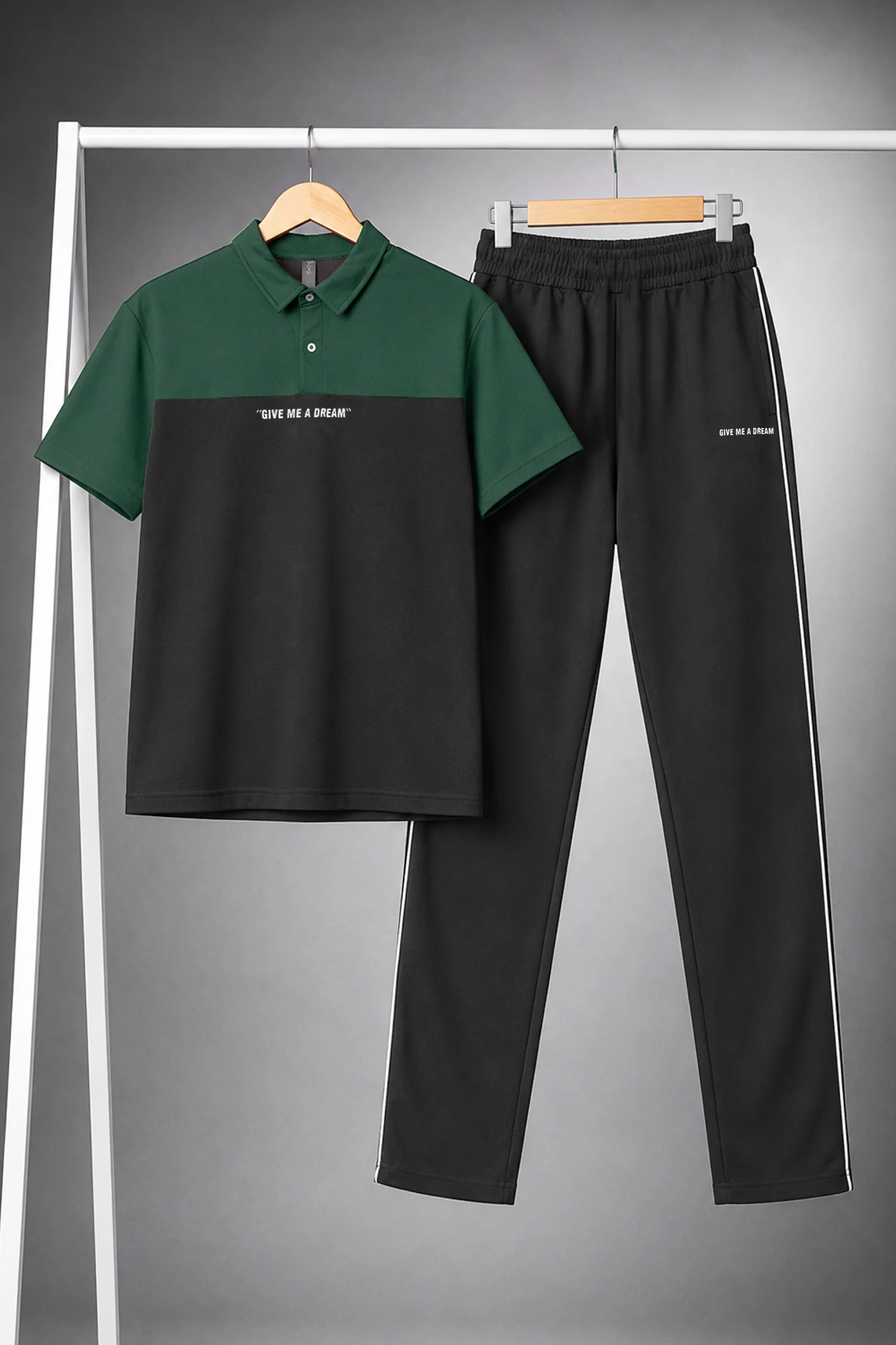 Turbo Colorblock Street Style Men's Co-Ord Set In Black - Image 3