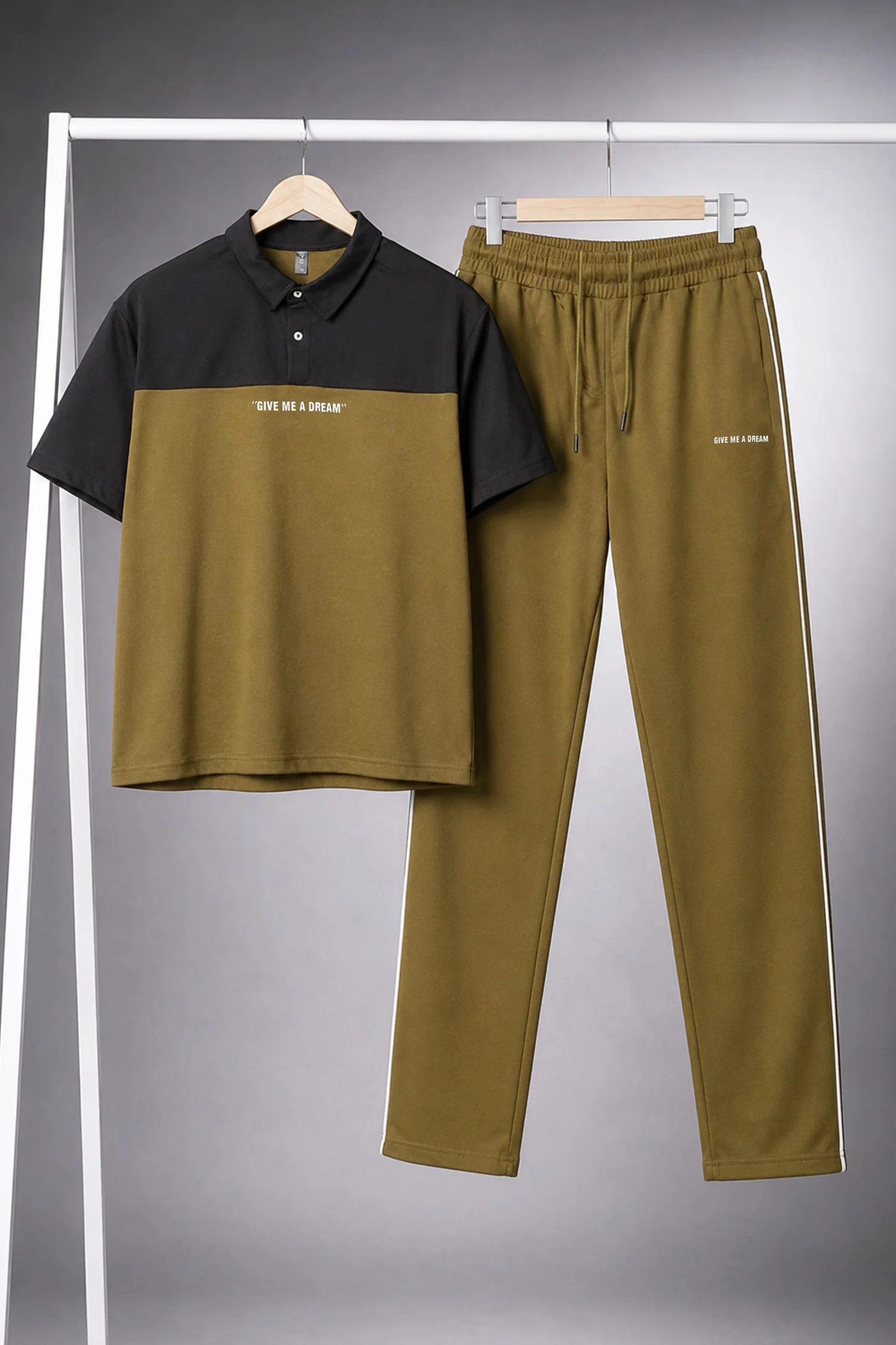 Turbo Colorblock Street Style Men's Co-Ord Set In Brown - Image 3