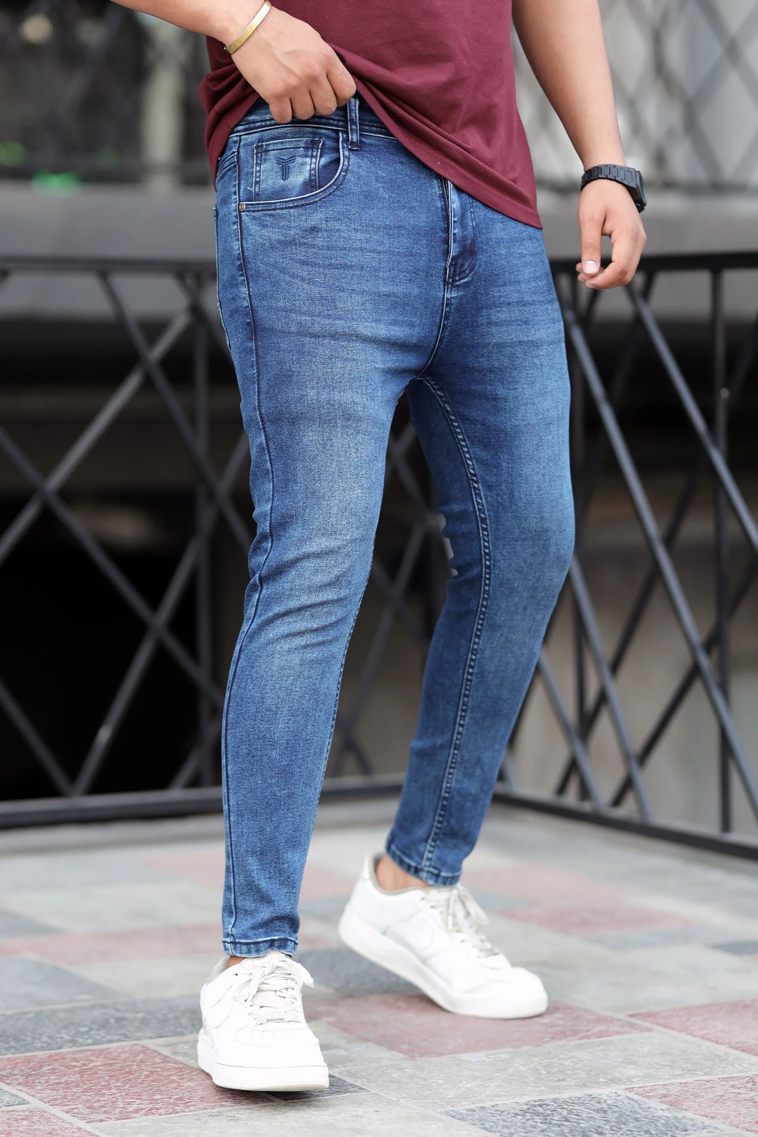 Turbo Commuter-Flex Slim Fit Jeans In Mid Blue - Image 3