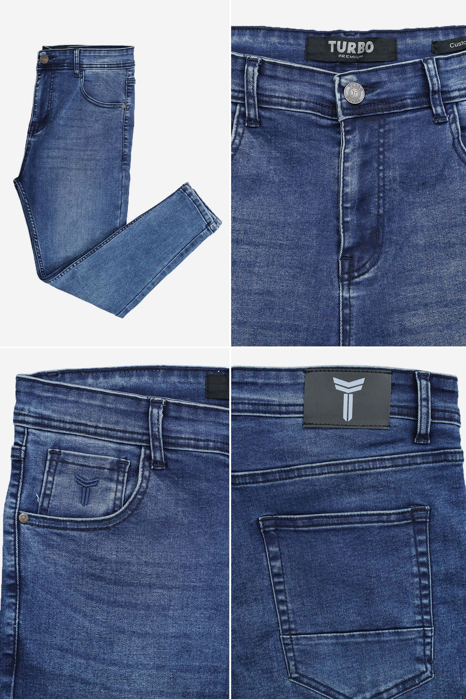 Turbo Commuter-Flex Slim Fit Jeans In Mid Blue - Image 5