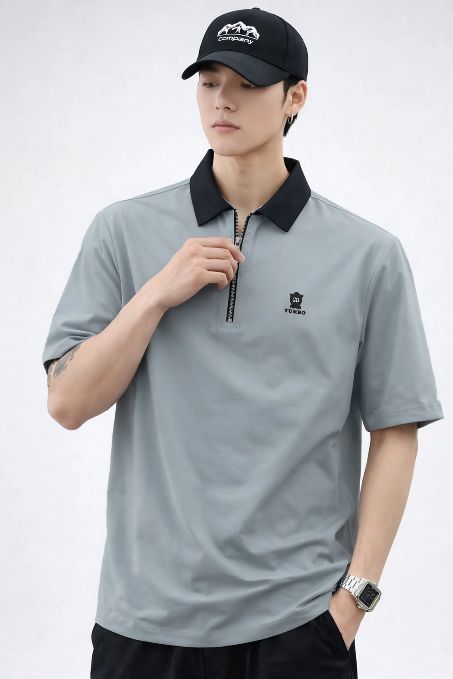 Turbo Contrast Collared Style Polo T-Shirt - Image 5