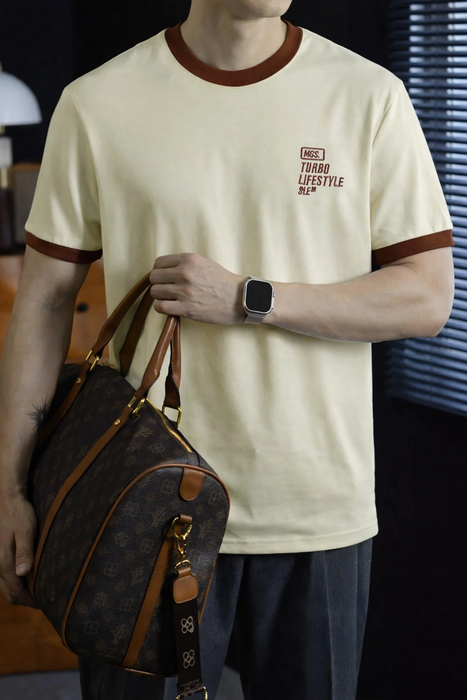 Turbo Contrasting Round Neck Tee - Image 10