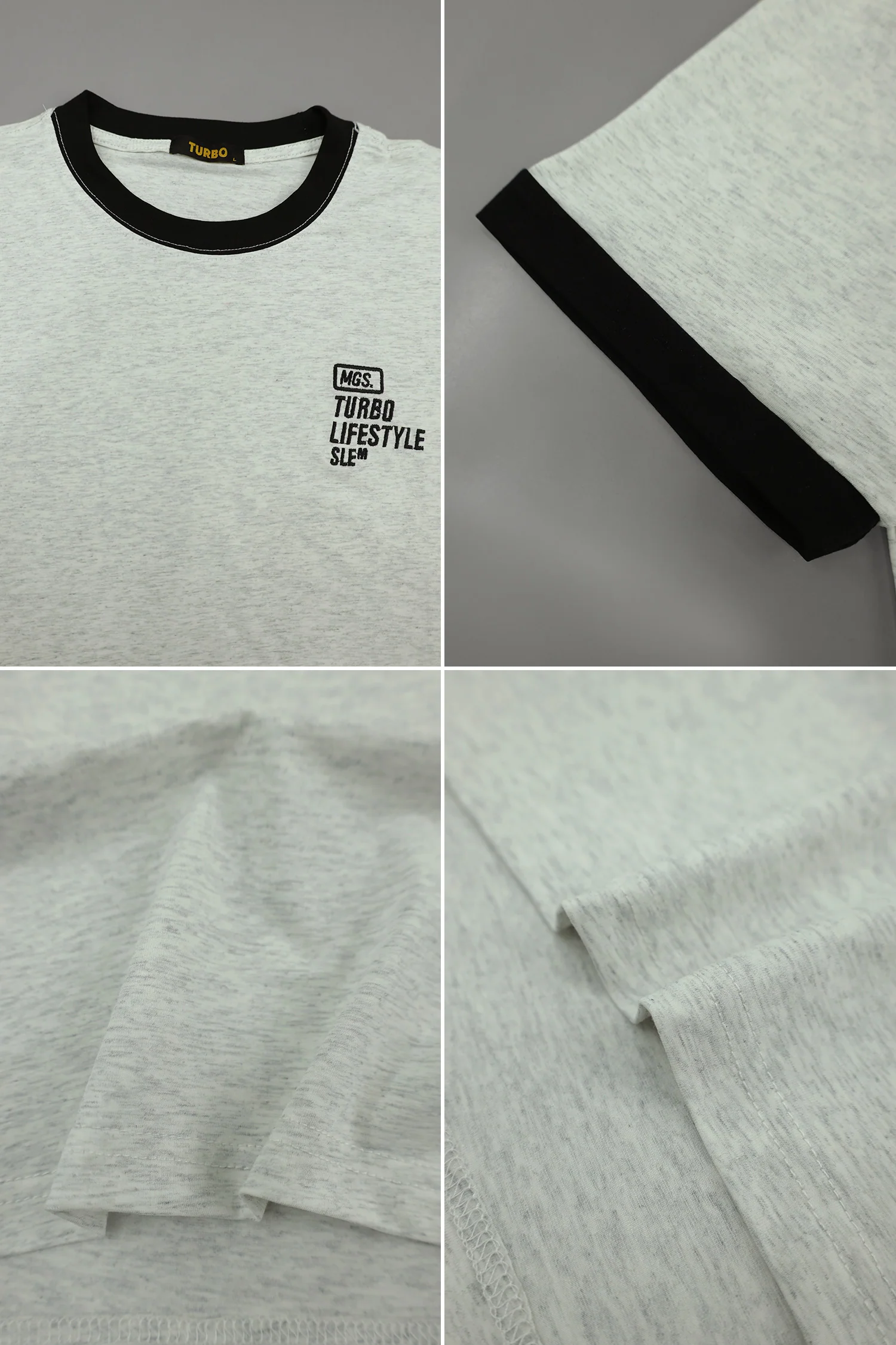 Turbo Contrasting Round Neck Tee - Image 6