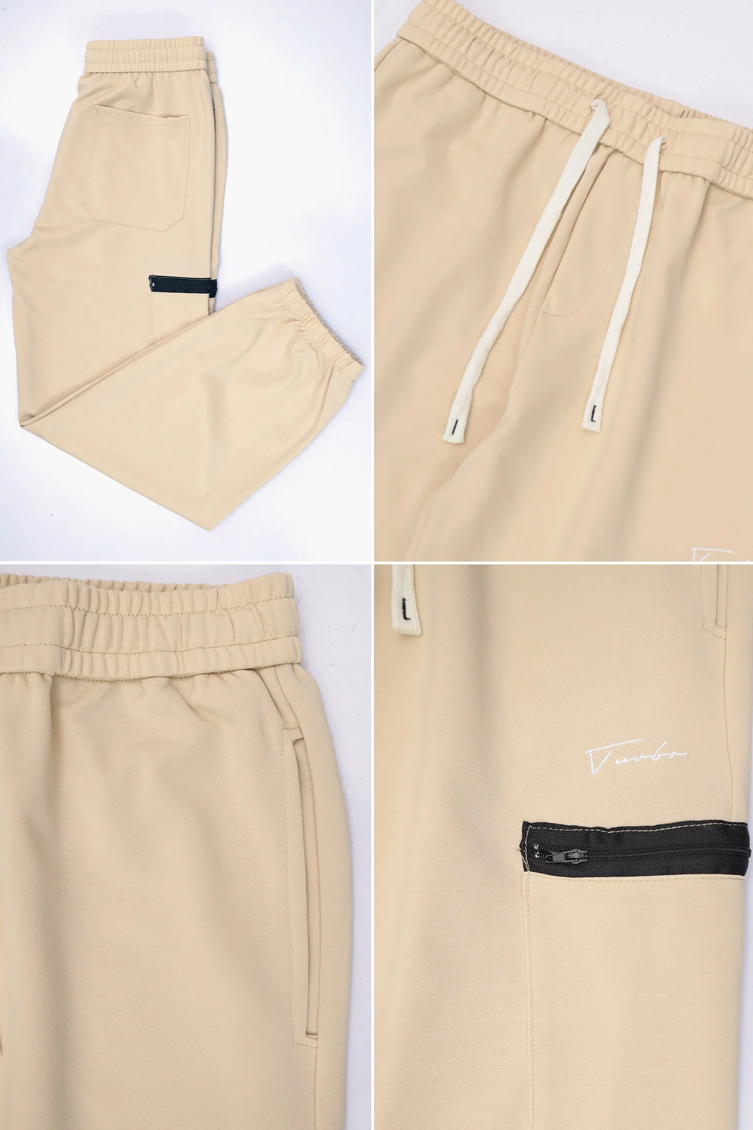 Turbo Cotton Zip Pocket Style Trouser In Skin - Image 3
