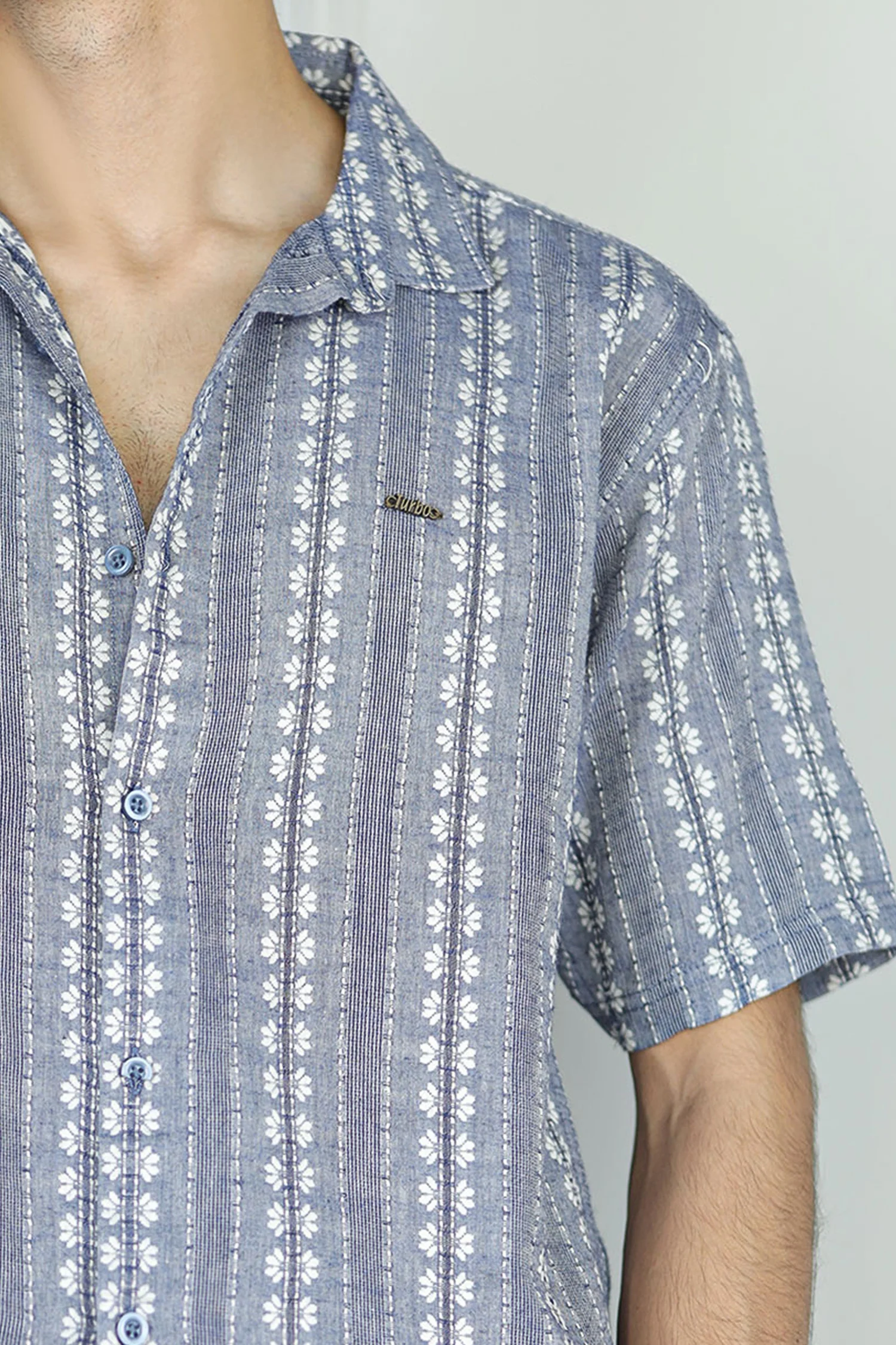 Turbo Cubin Textured Striped Casual Shirt - Image 5