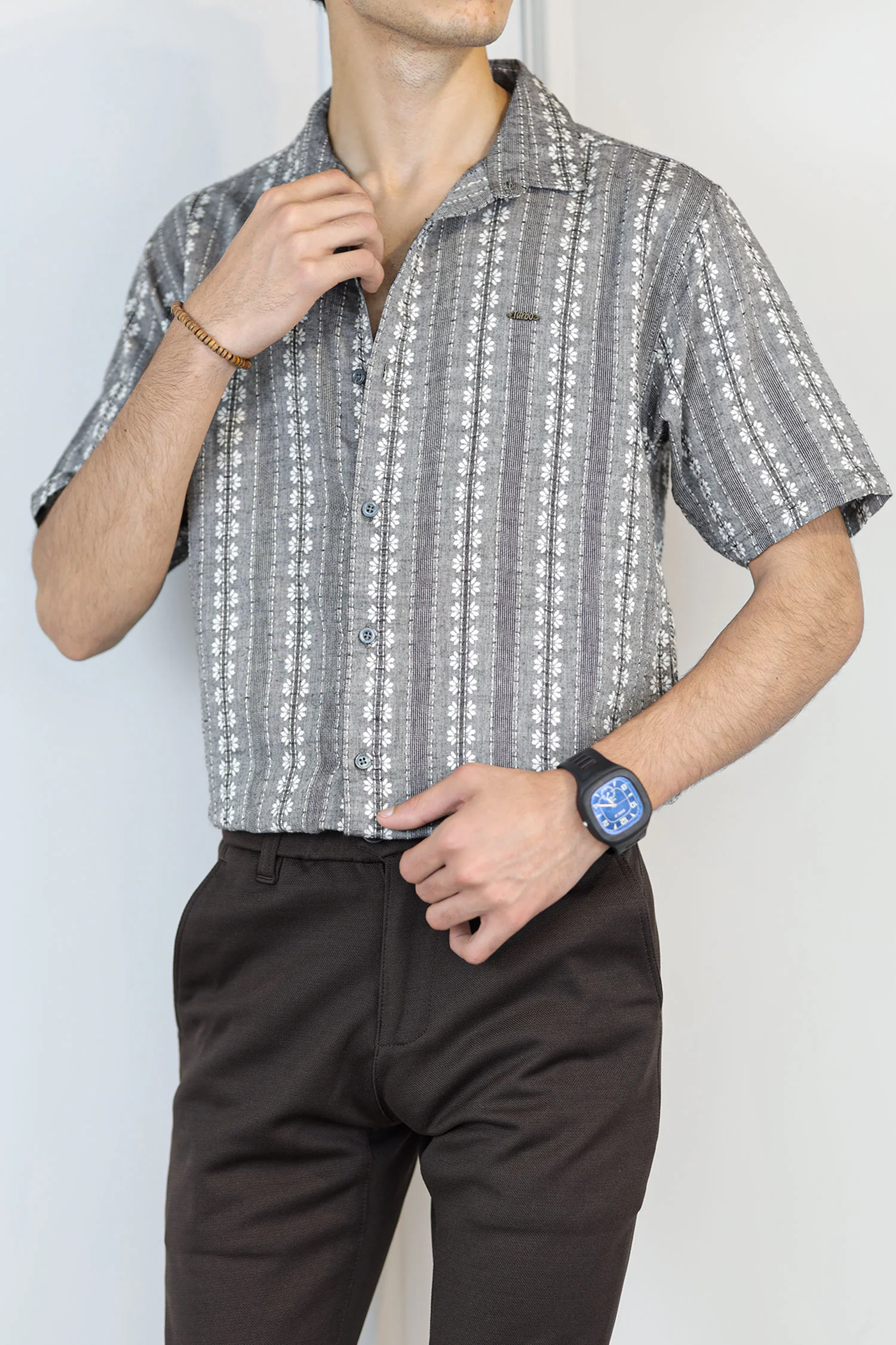 Turbo Cubin Textured Striped Casual Shirt - Image 3