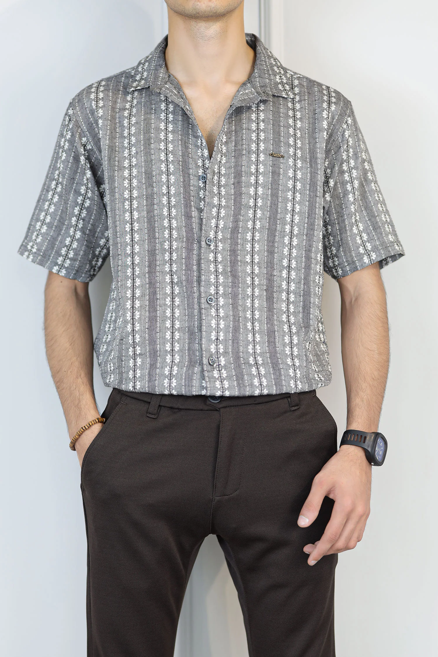 Turbo Cubin Textured Striped Casual Shirt - Image 4