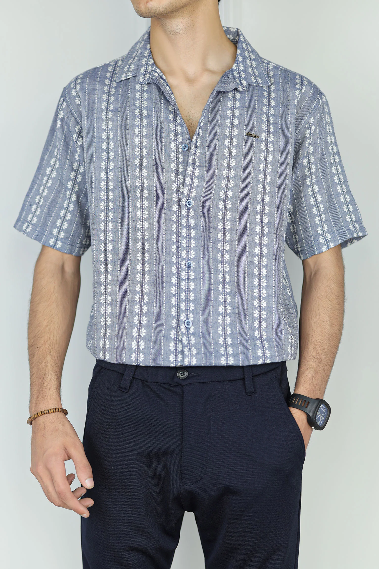 Turbo Cubin Textured Striped Casual Shirt - Image 6