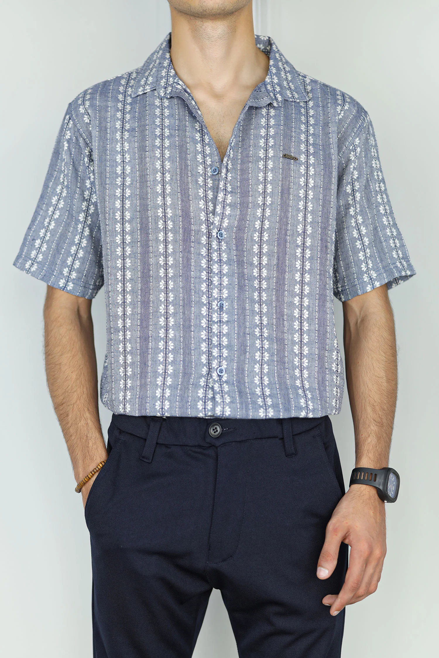 Turbo Cubin Textured Striped Casual Shirt - Image 8