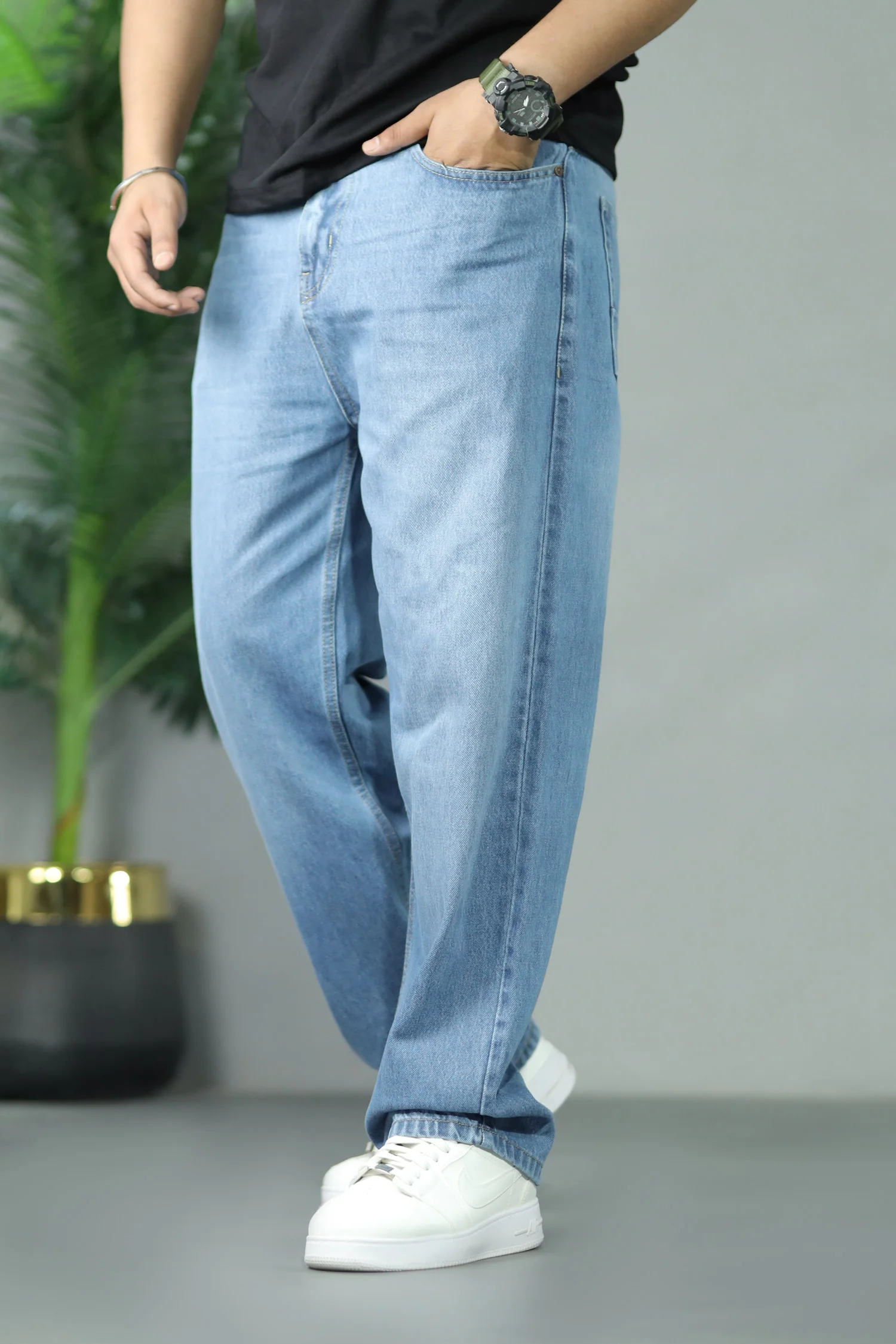 Turbo Denim Look Men Relaxed Fit Baggy Jeans - Image 13