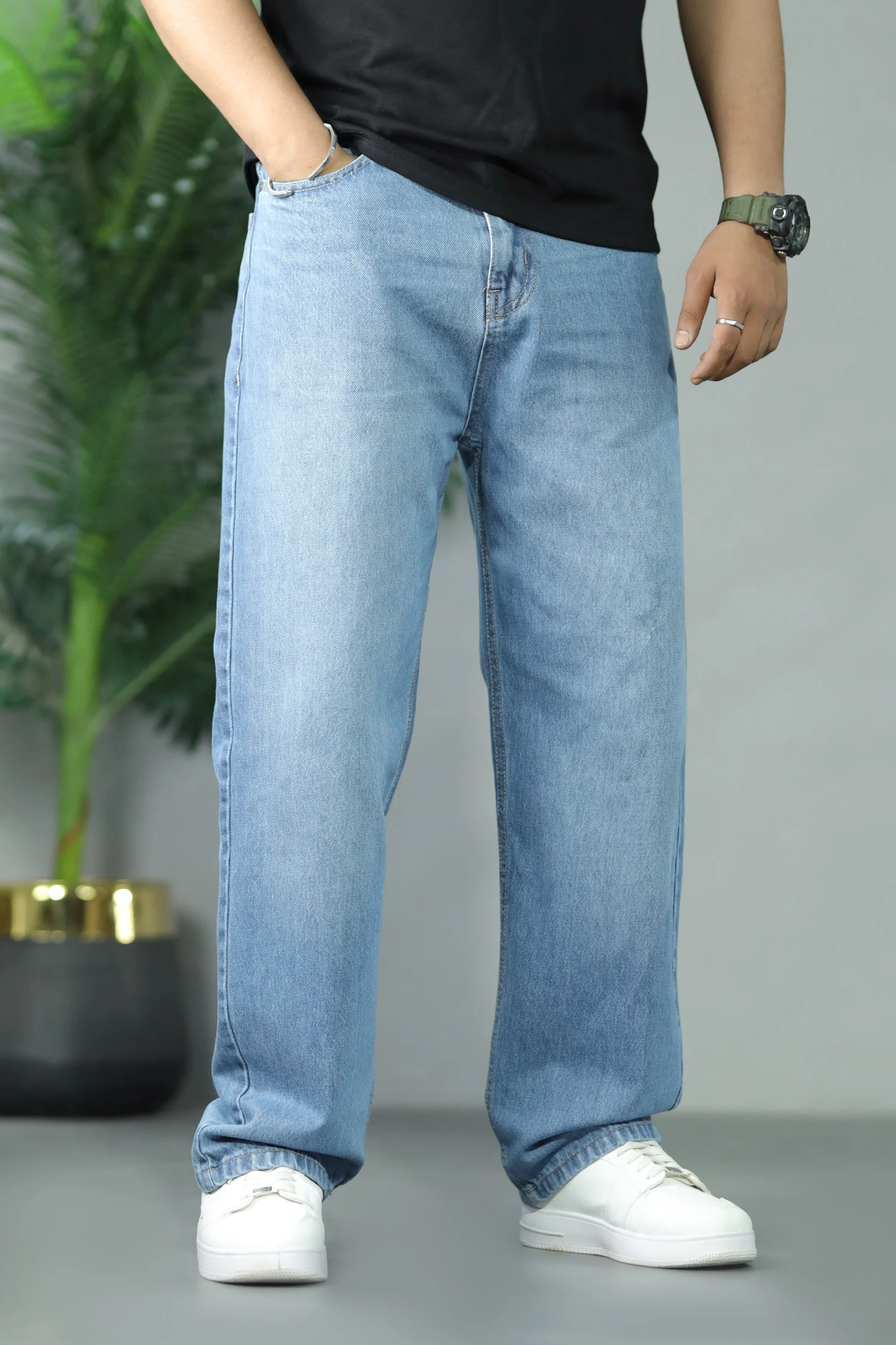 Turbo Denim Look Men Relaxed Fit Baggy Jeans - Image 14