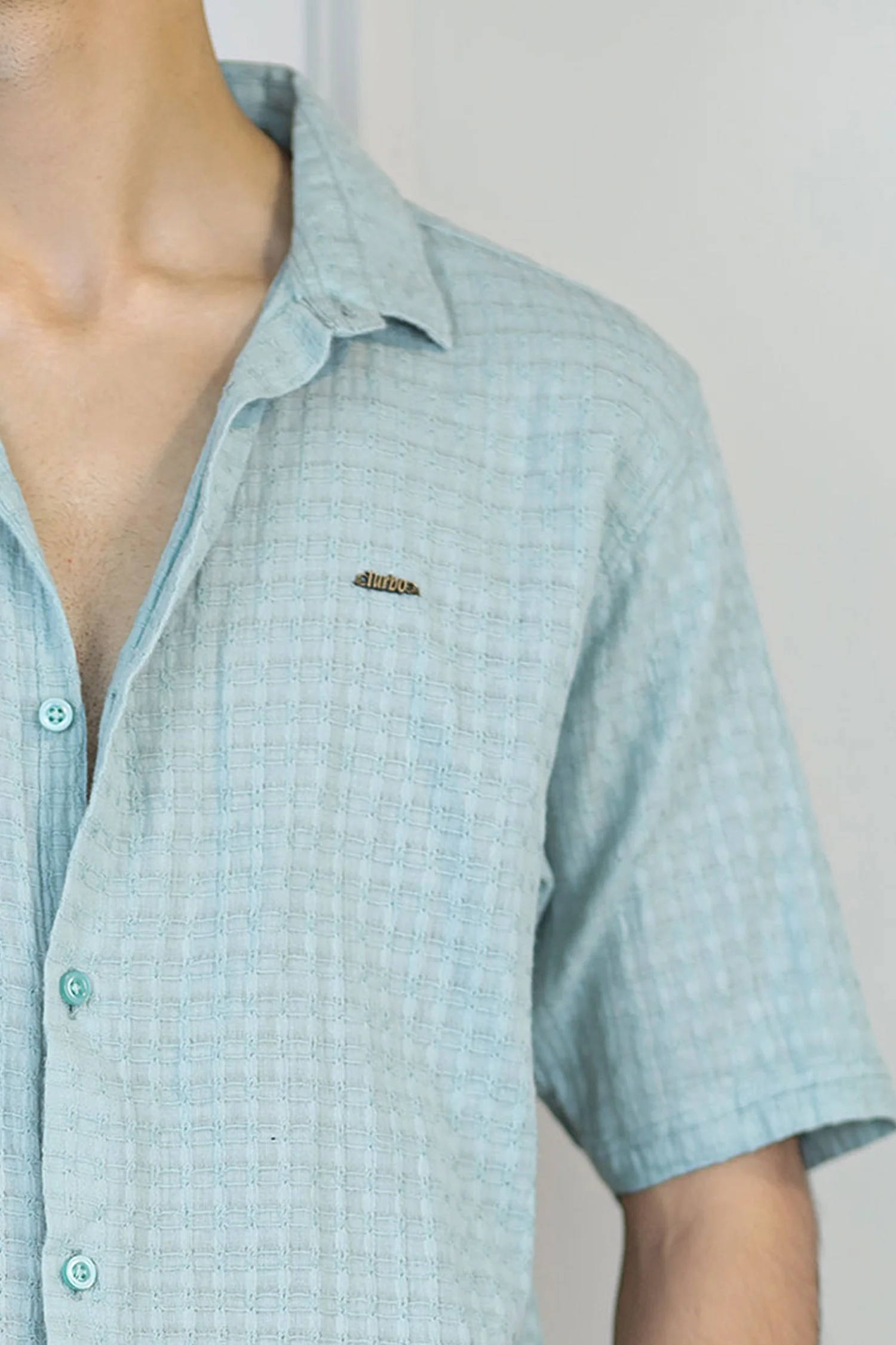 Turbo Designer Motif Embossed Casual Shirt - Image 13