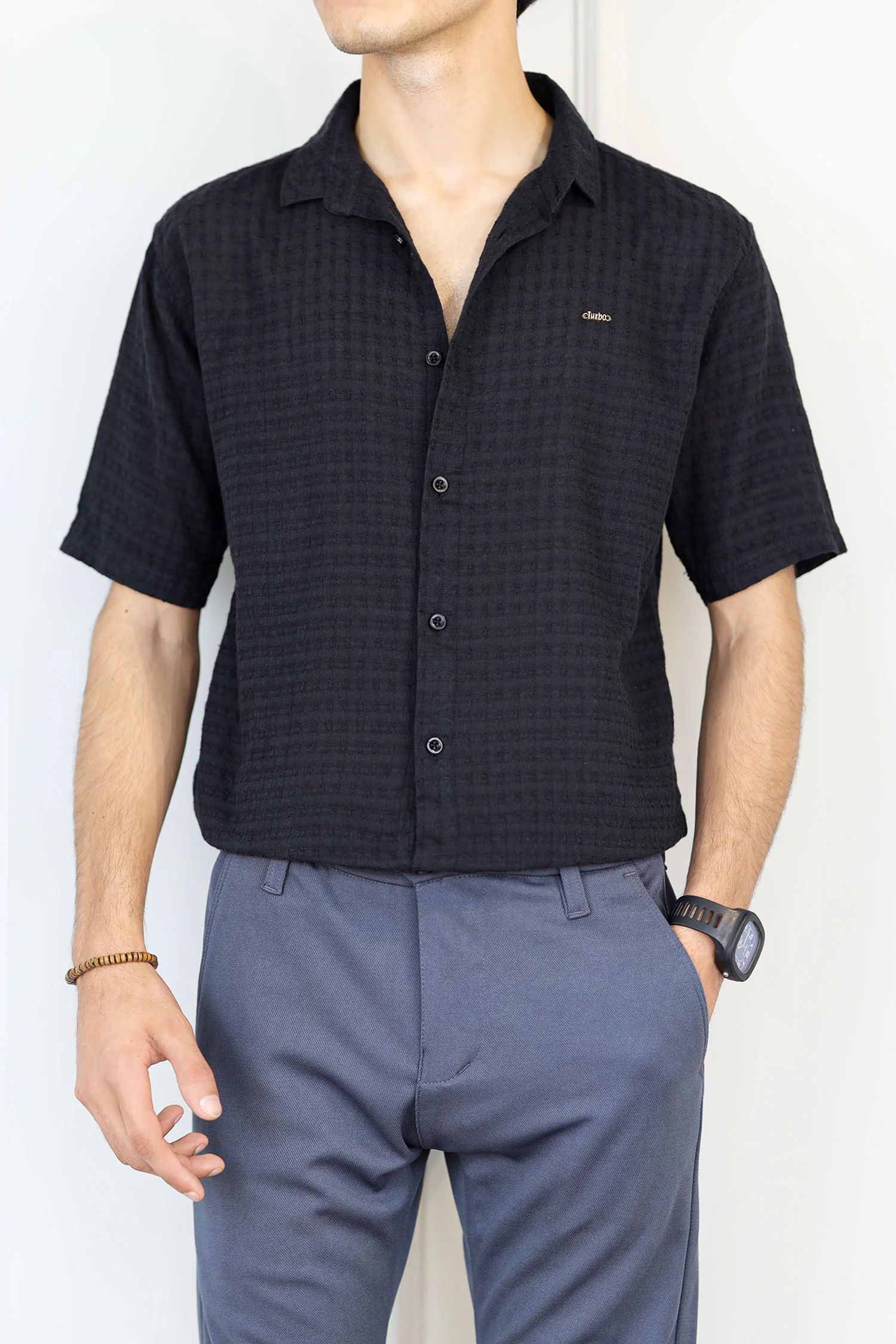 Turbo Designer Motif Embossed Casual Shirt - Image 10