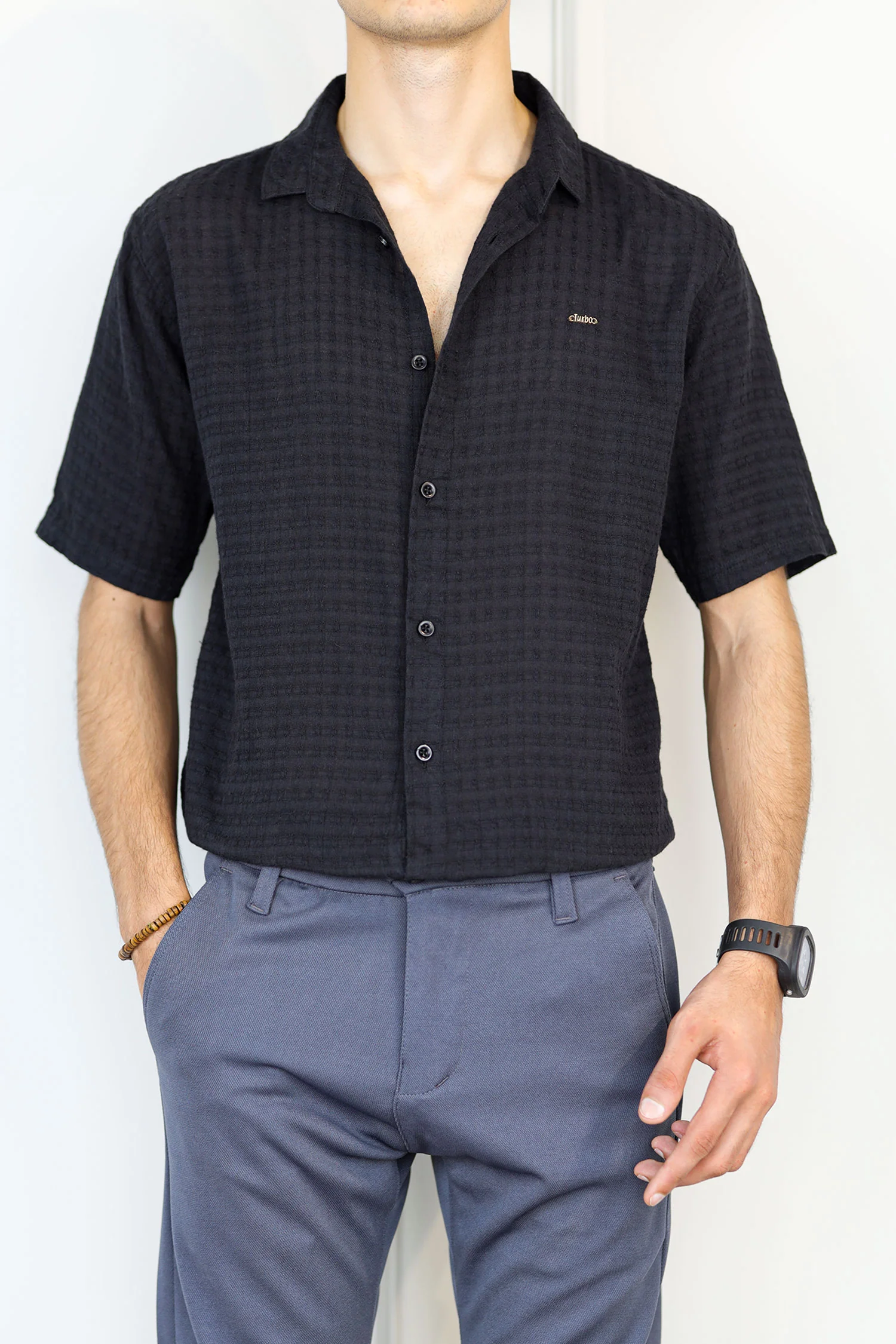 Turbo Designer Motif Embossed Casual Shirt - Image 12