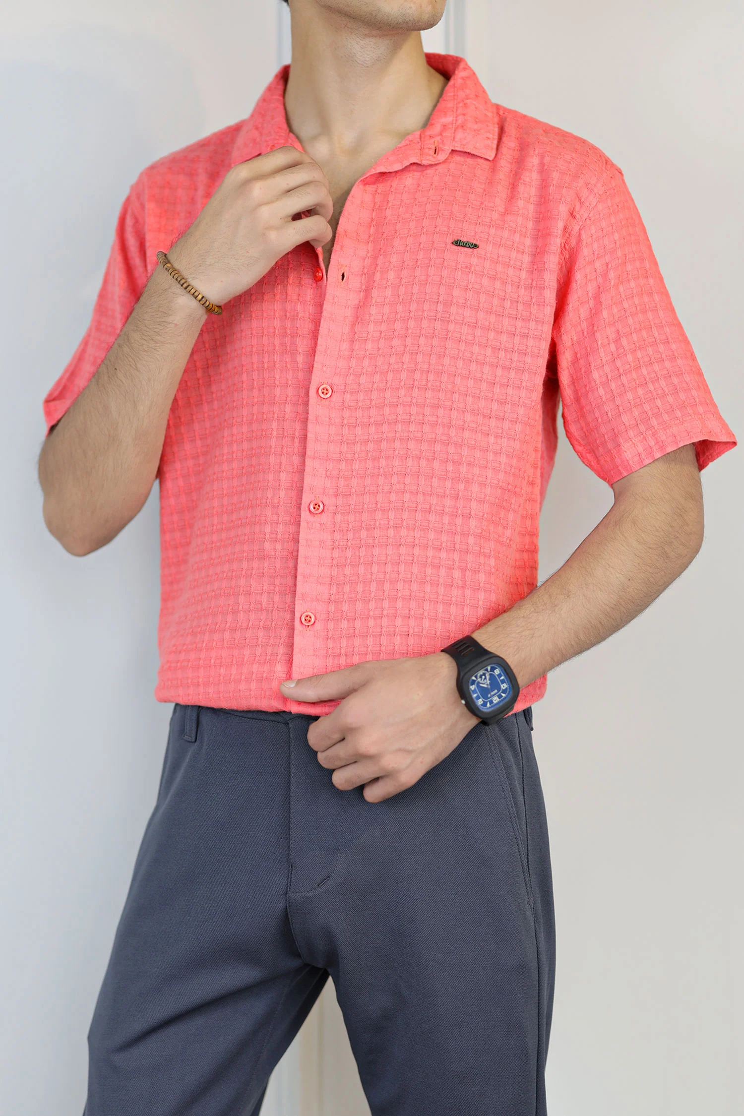 Turbo Designer Motif Embossed Casual Shirt - Image 3