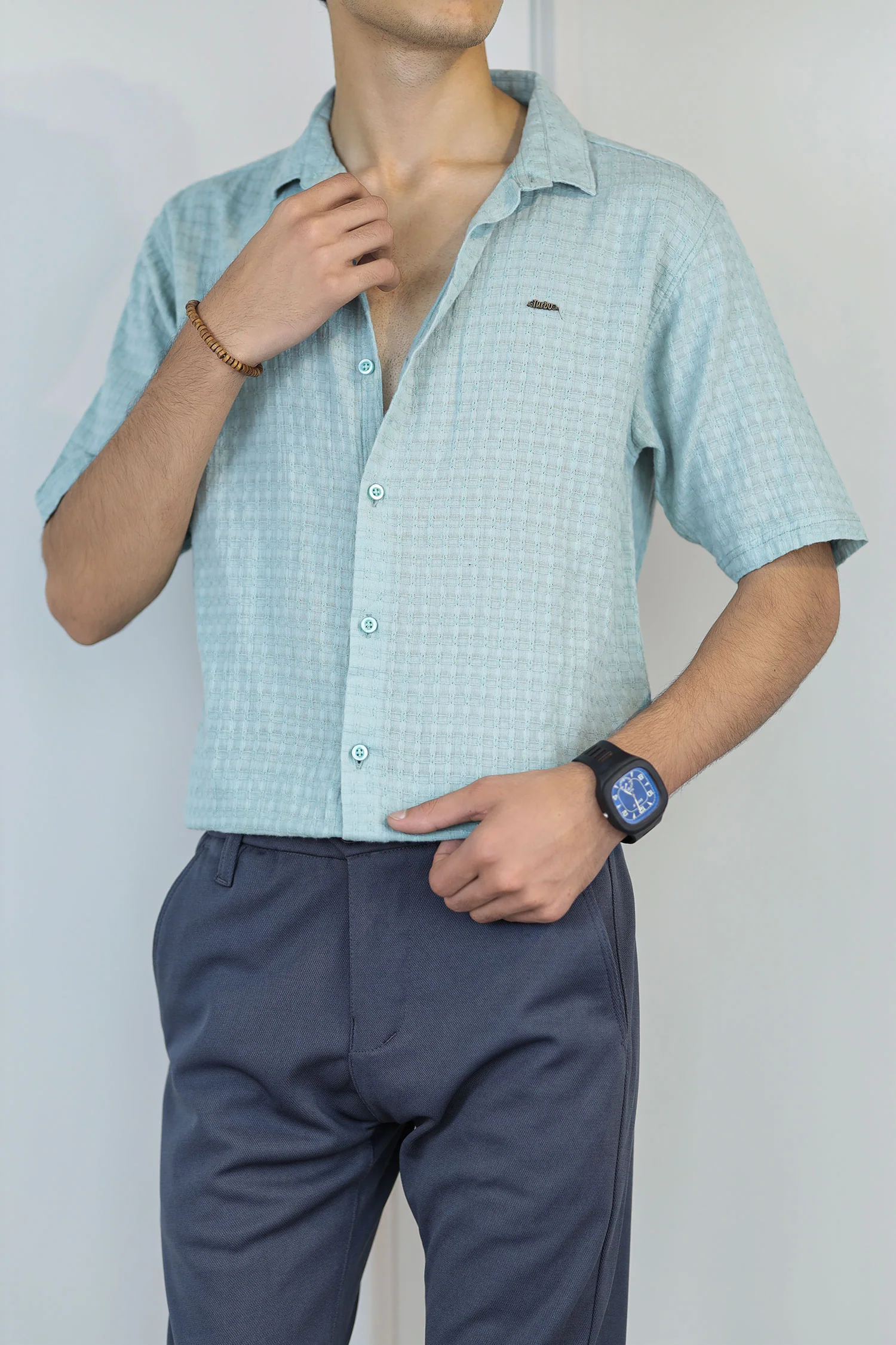 Turbo Designer Motif Embossed Casual Shirt - Image 15