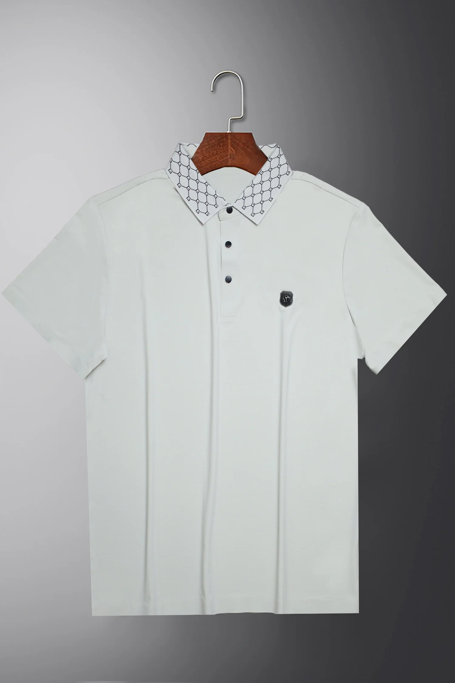 Turbo Diamond Motif Collar Stitchless Men's Polo Shirt - Image 11