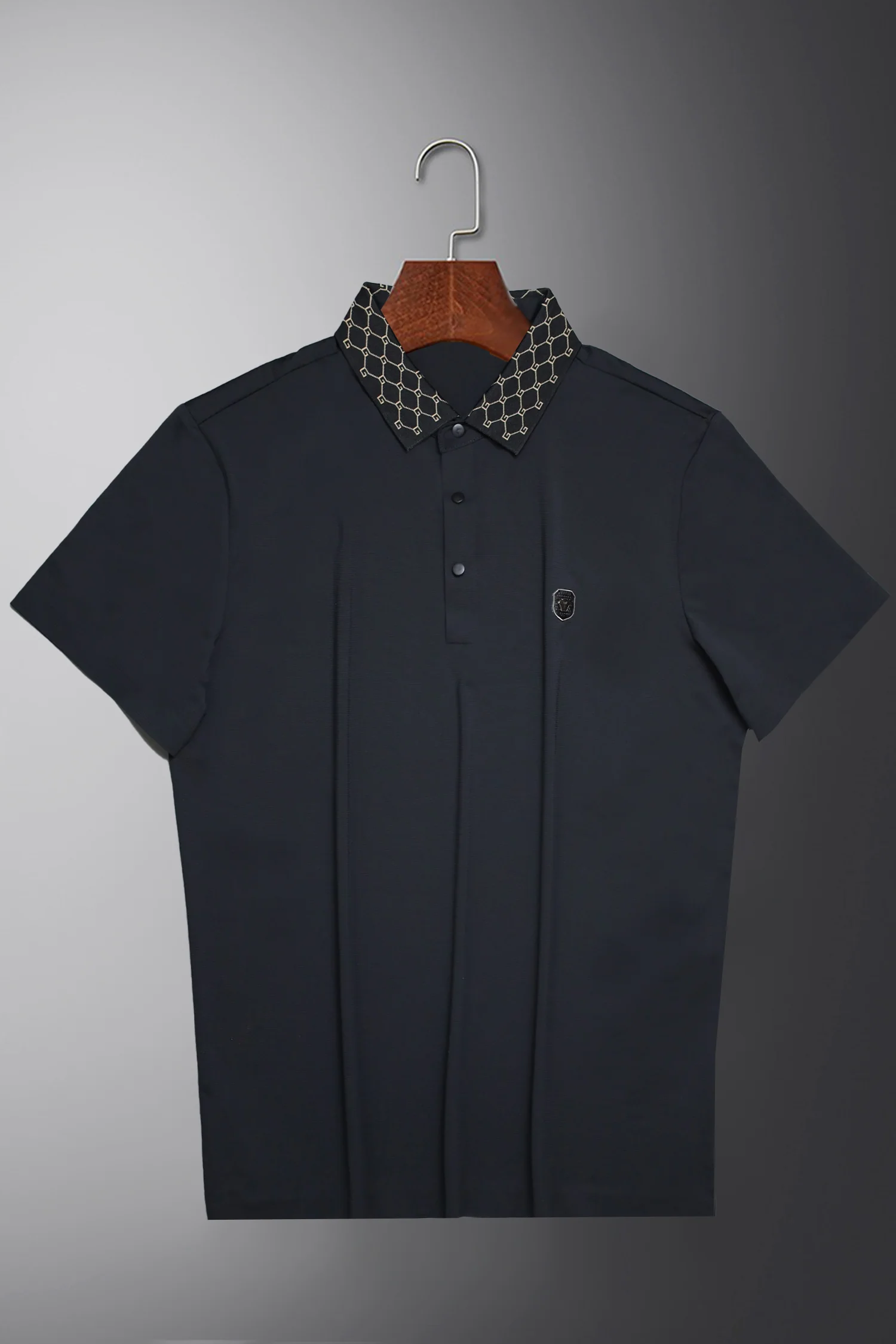 Turbo Diamond Motif Collar Stitchless Men's Polo Shirt - Image 15