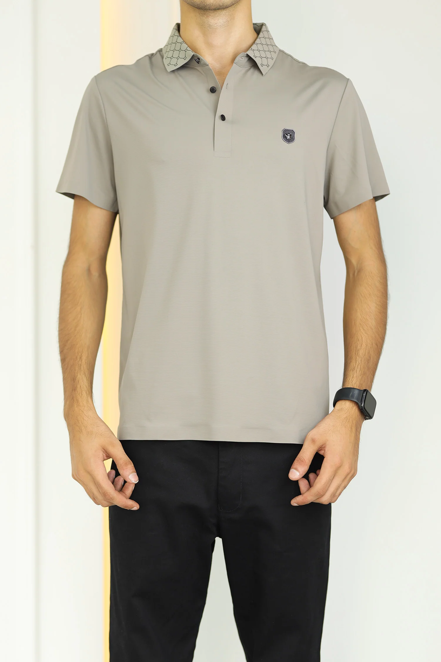 Turbo Diamond Motif Collar Stitchless Men's Polo Shirt - Image 8
