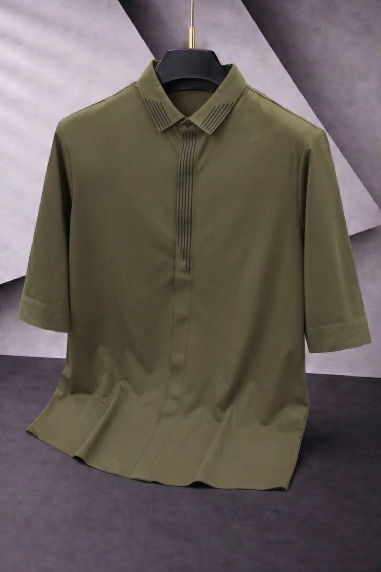 Turbo Distinct Striped Design Casual OverShirt* - Image 8