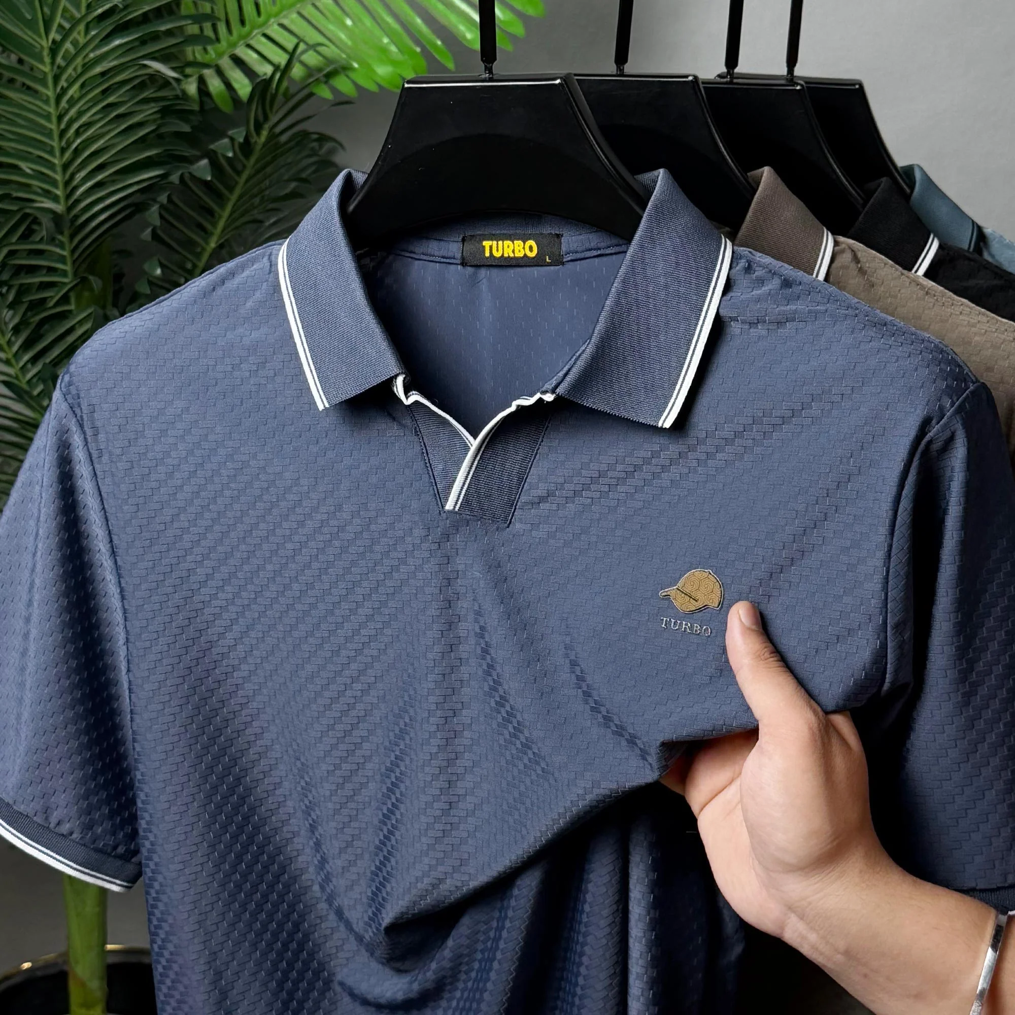 Turbo Distinctive V-Neck Collar Polo T-Shirt - Image 10