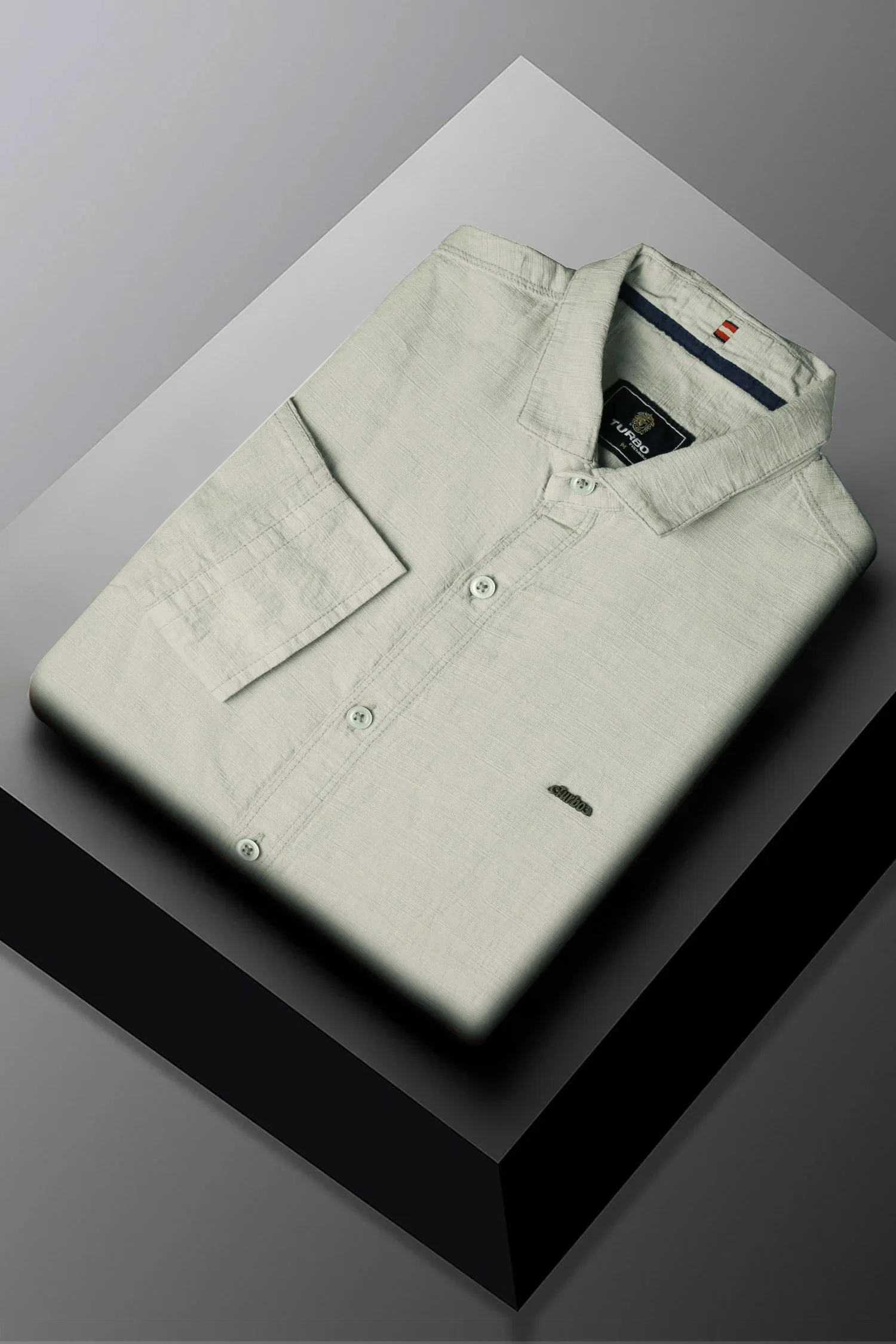 Turbo Dobby Textured Long Sleeve Cotton Casual Shirt - Image 3