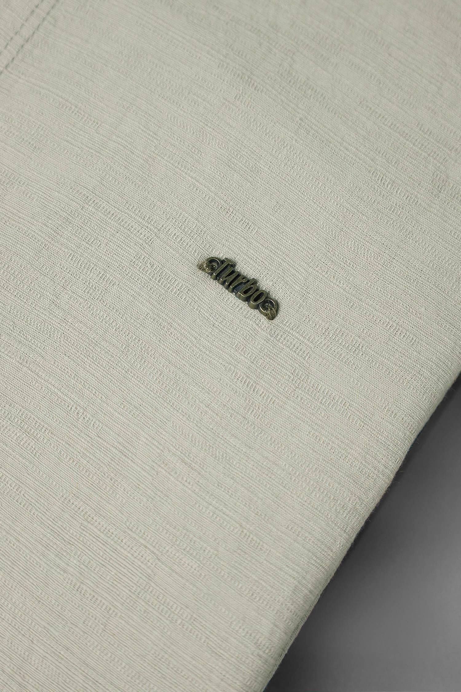 Turbo Dobby Textured Long Sleeve Cotton Casual Shirt - Image 4