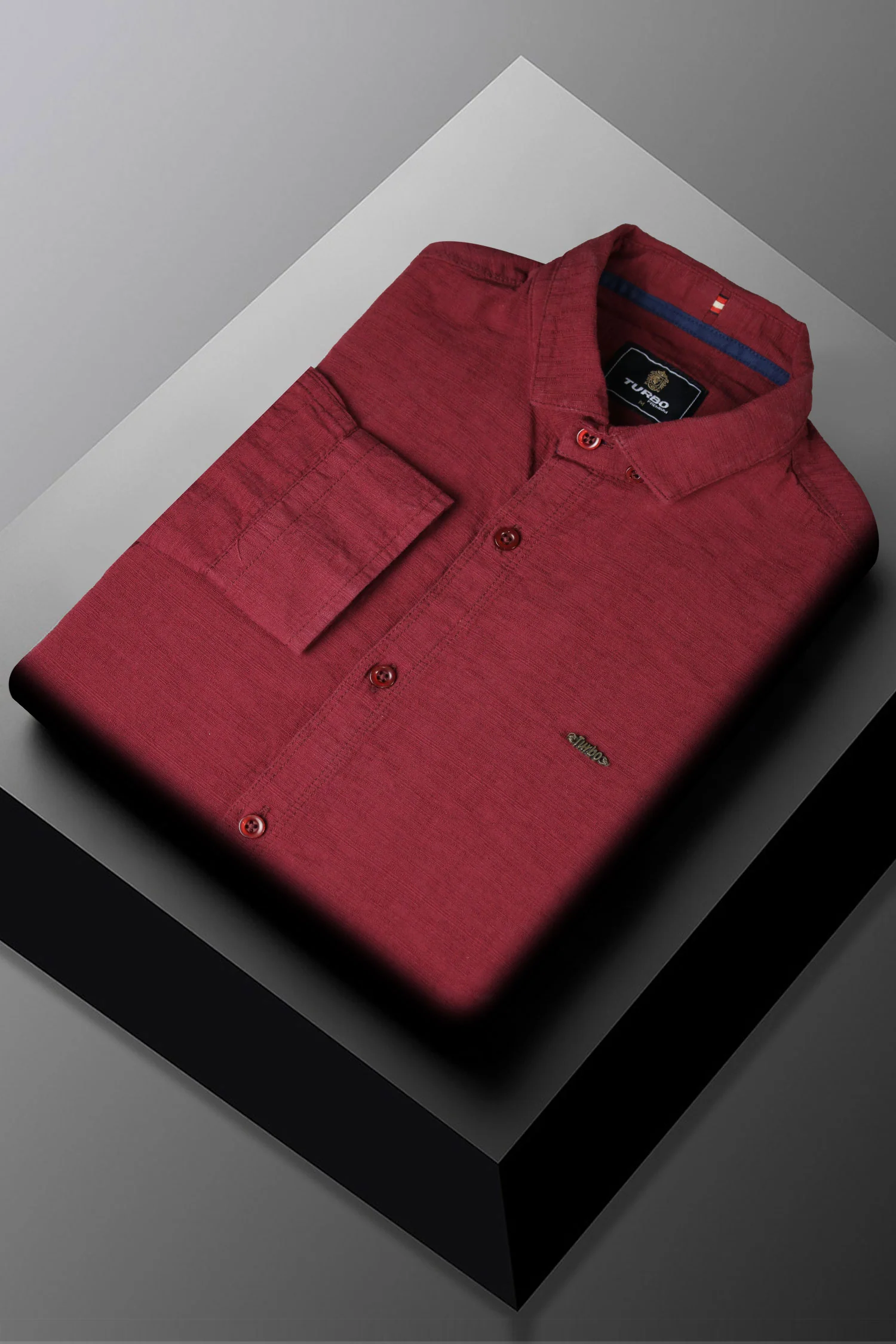 Turbo Dobby Textured Long Sleeve Cotton Casual Shirt - Image 17