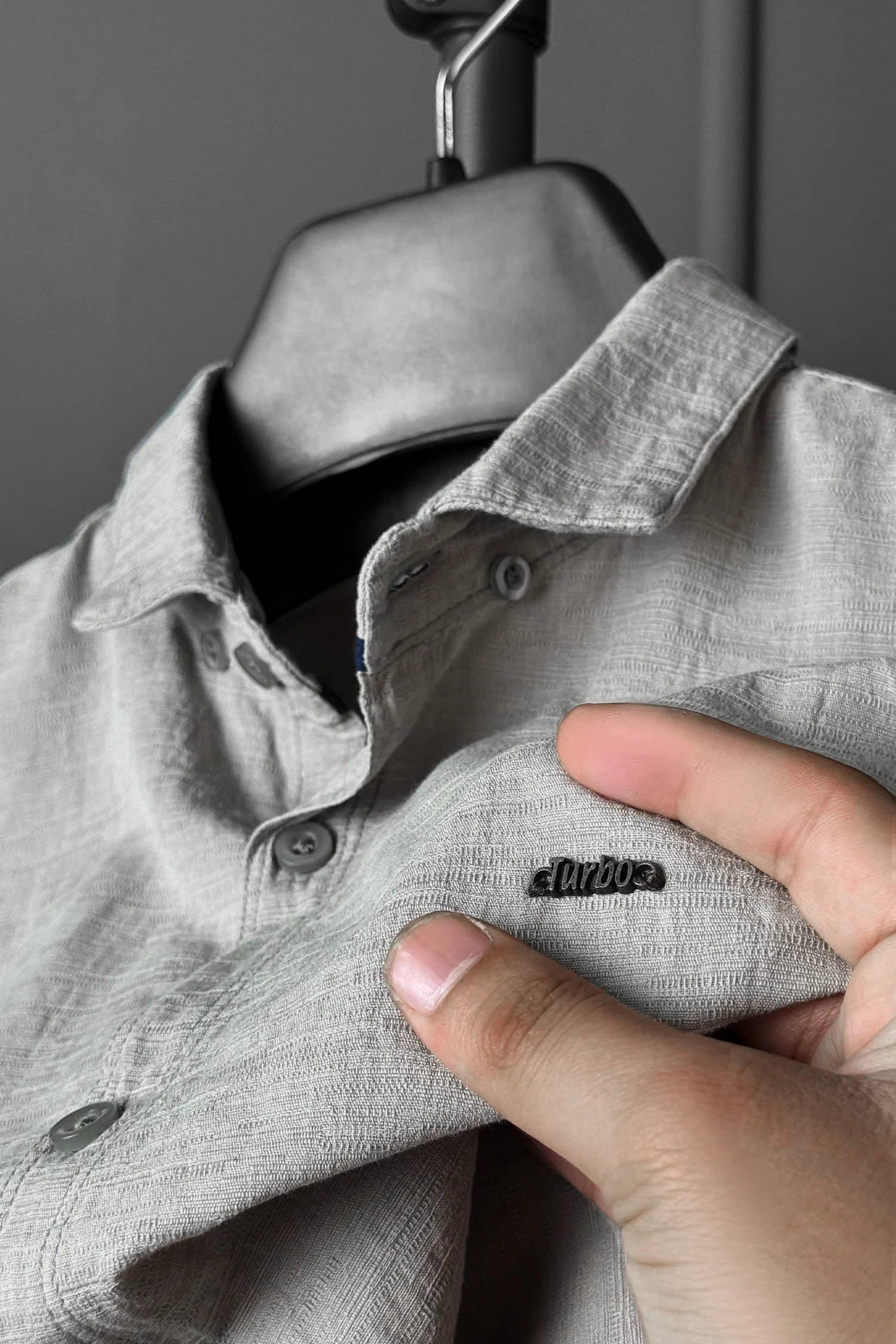 Turbo Dobby Textured Long Sleeve Cotton Casual Shirt - Image 3