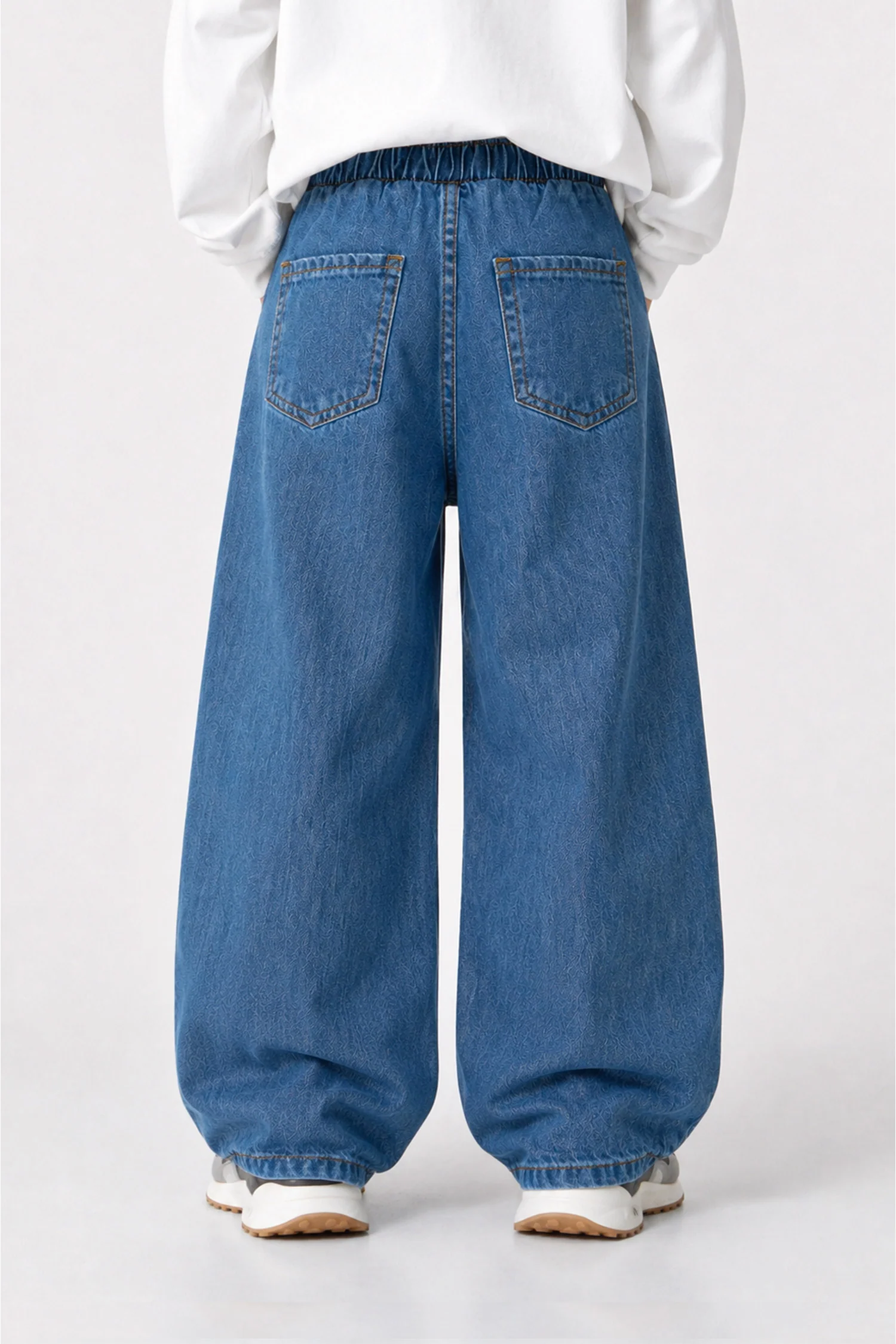 Turbo Retro-Inspired Denim Baggy Jeans For Boys - Image 2