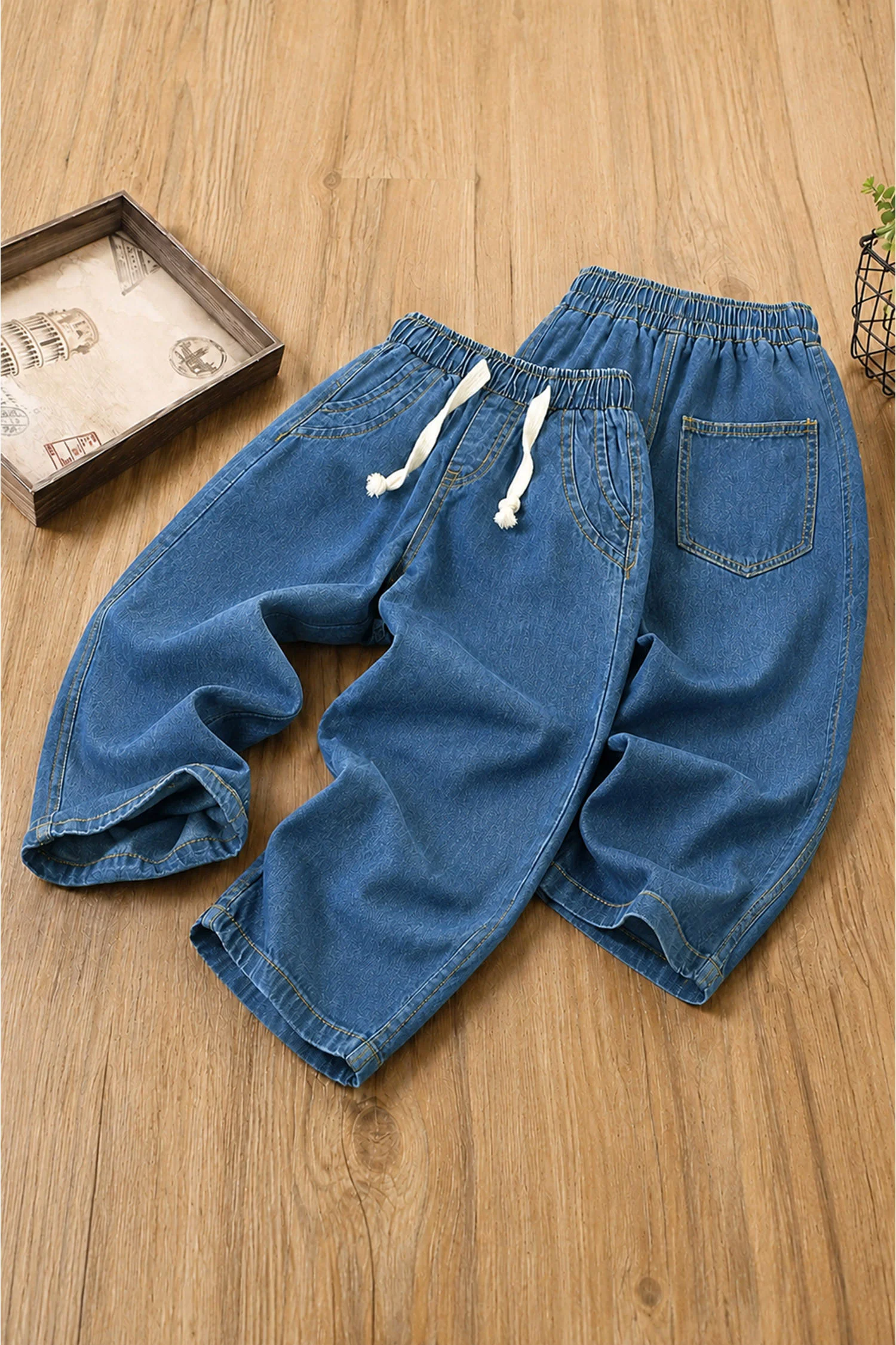 Turbo Retro-Inspired Denim Baggy Jeans For Boys - Image 3