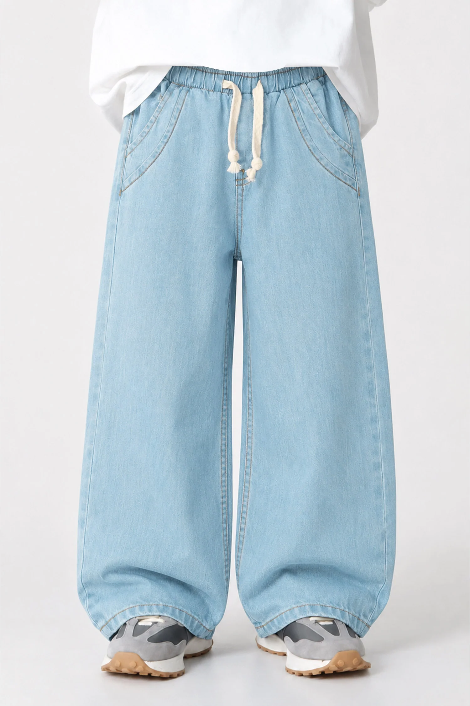 Turbo Retro-Inspired Denim Baggy Jeans For Boys - Image 4