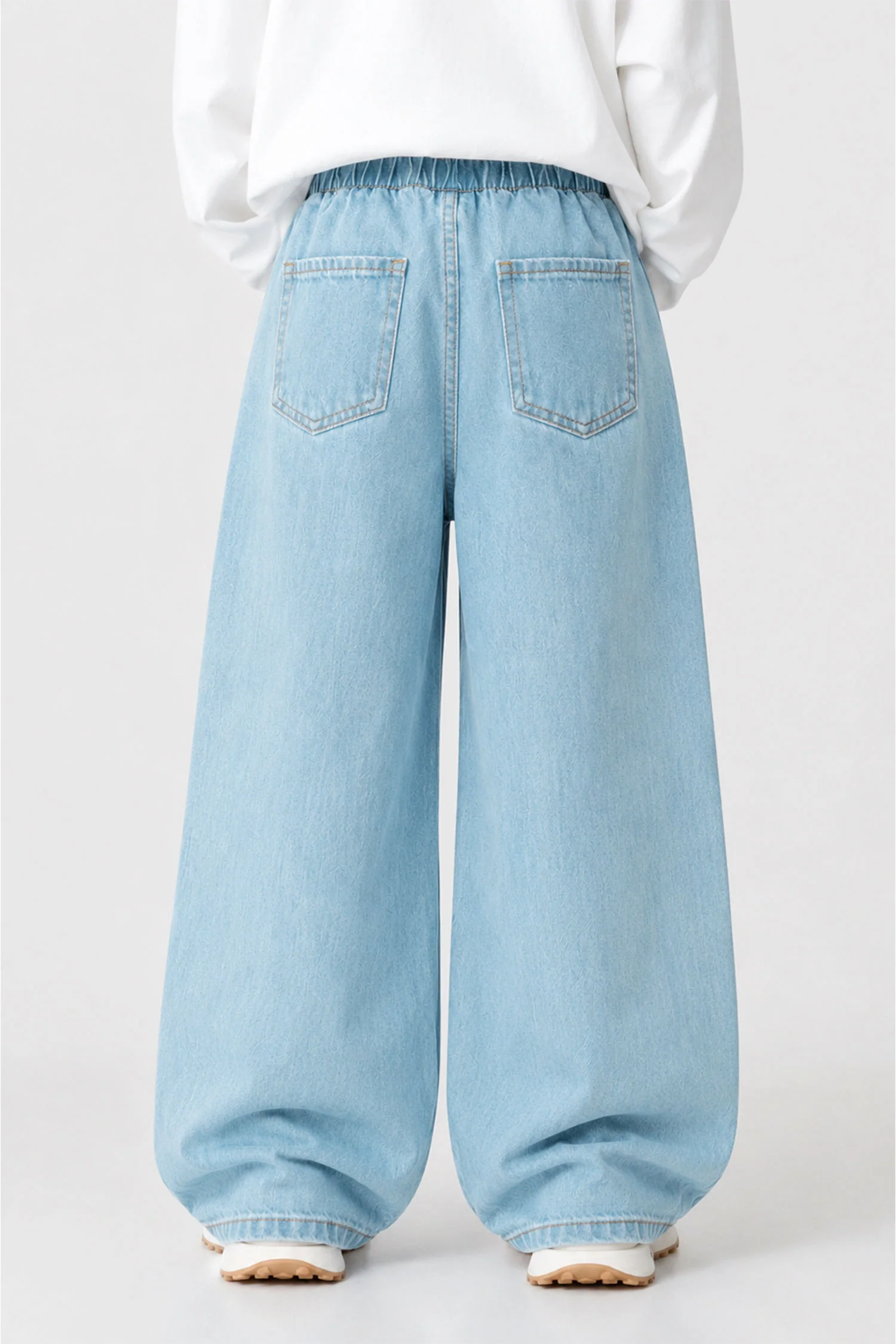 Turbo Retro-Inspired Denim Baggy Jeans For Boys - Image 5
