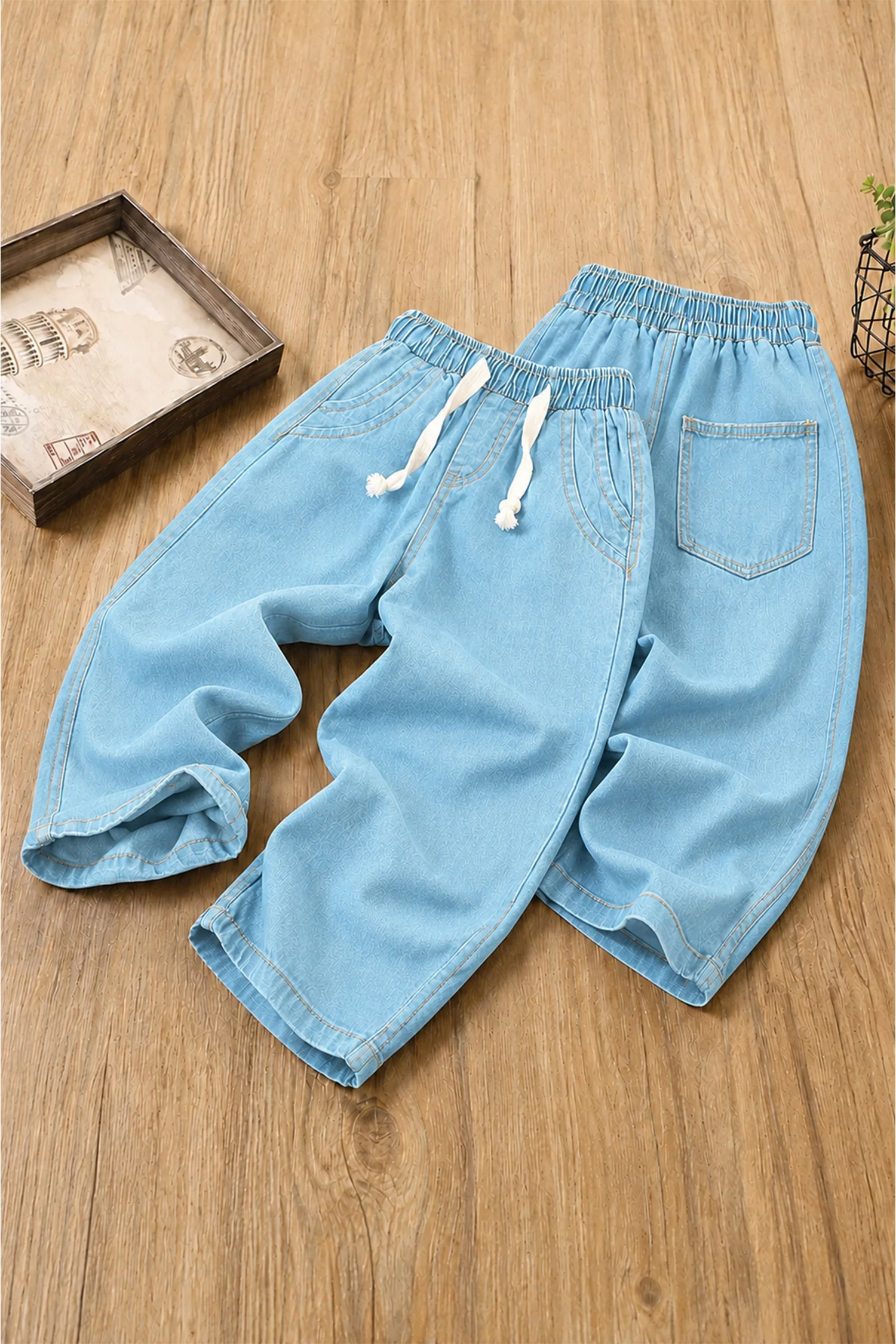 Turbo Retro-Inspired Denim Baggy Jeans For Boys - Image 6