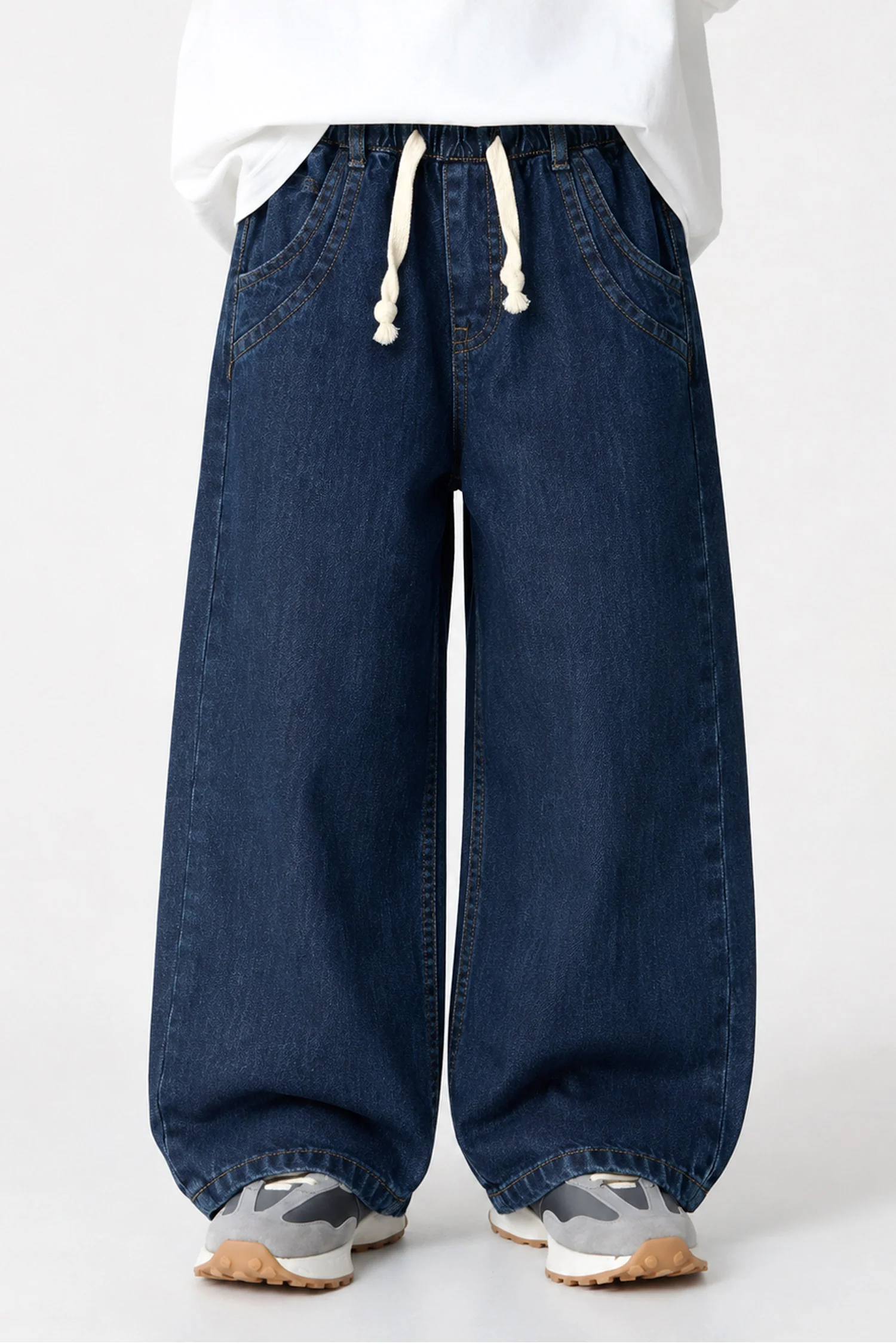 Turbo Retro-Inspired Denim Baggy Jeans For Boys - Image 7