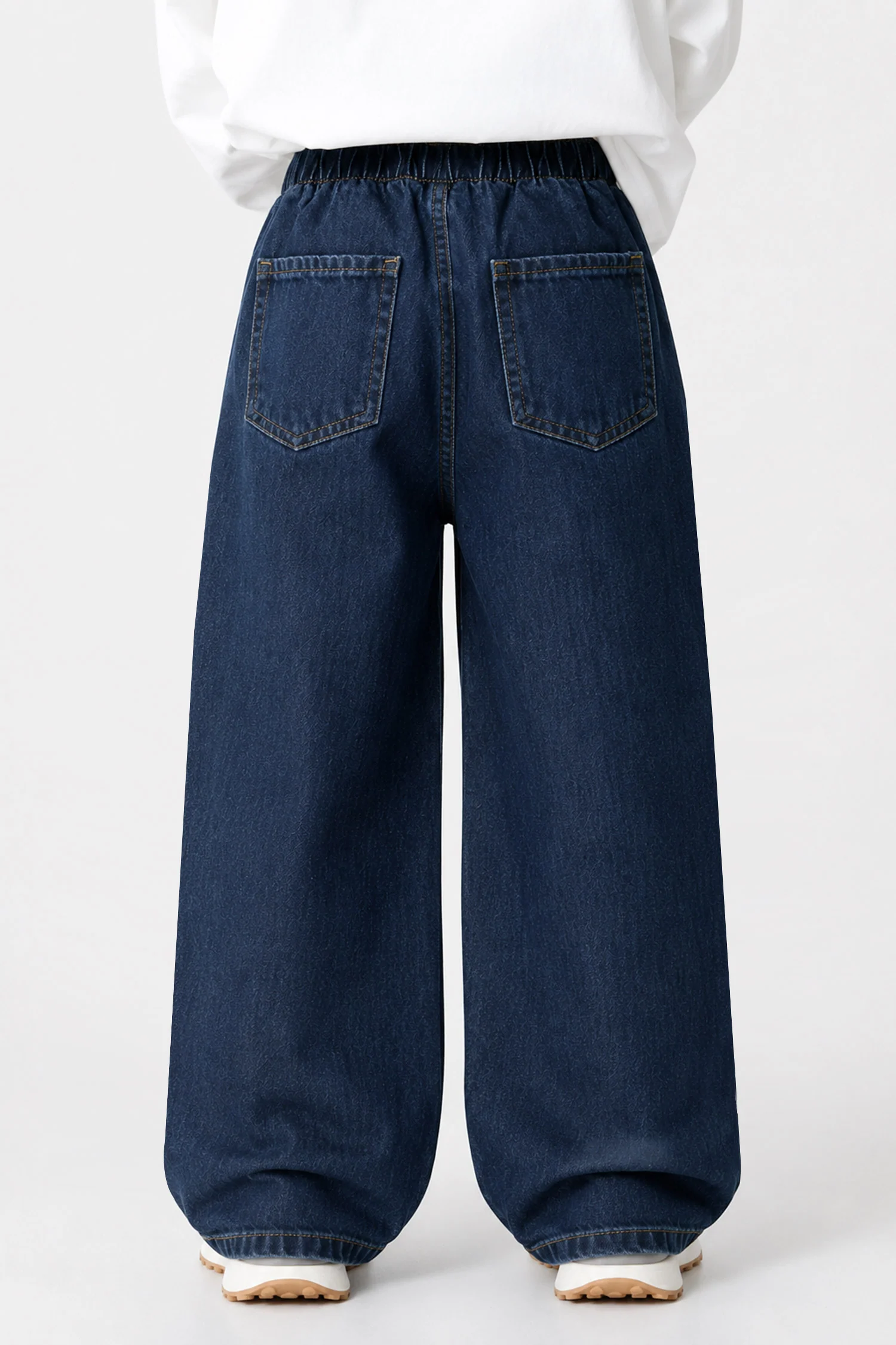 Turbo Retro-Inspired Denim Baggy Jeans For Boys - Image 8