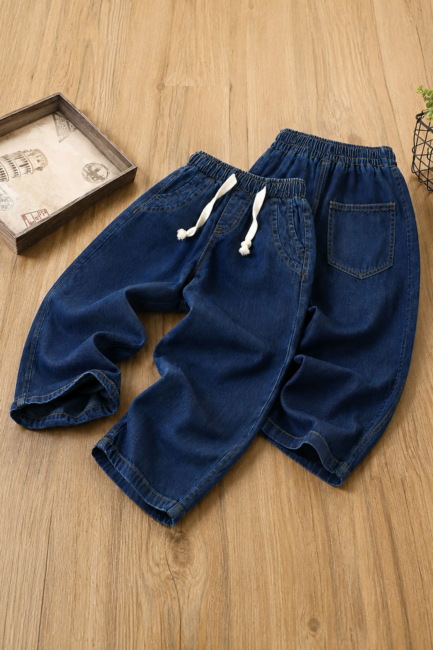 Turbo Retro-Inspired Denim Baggy Jeans For Boys - Image 9