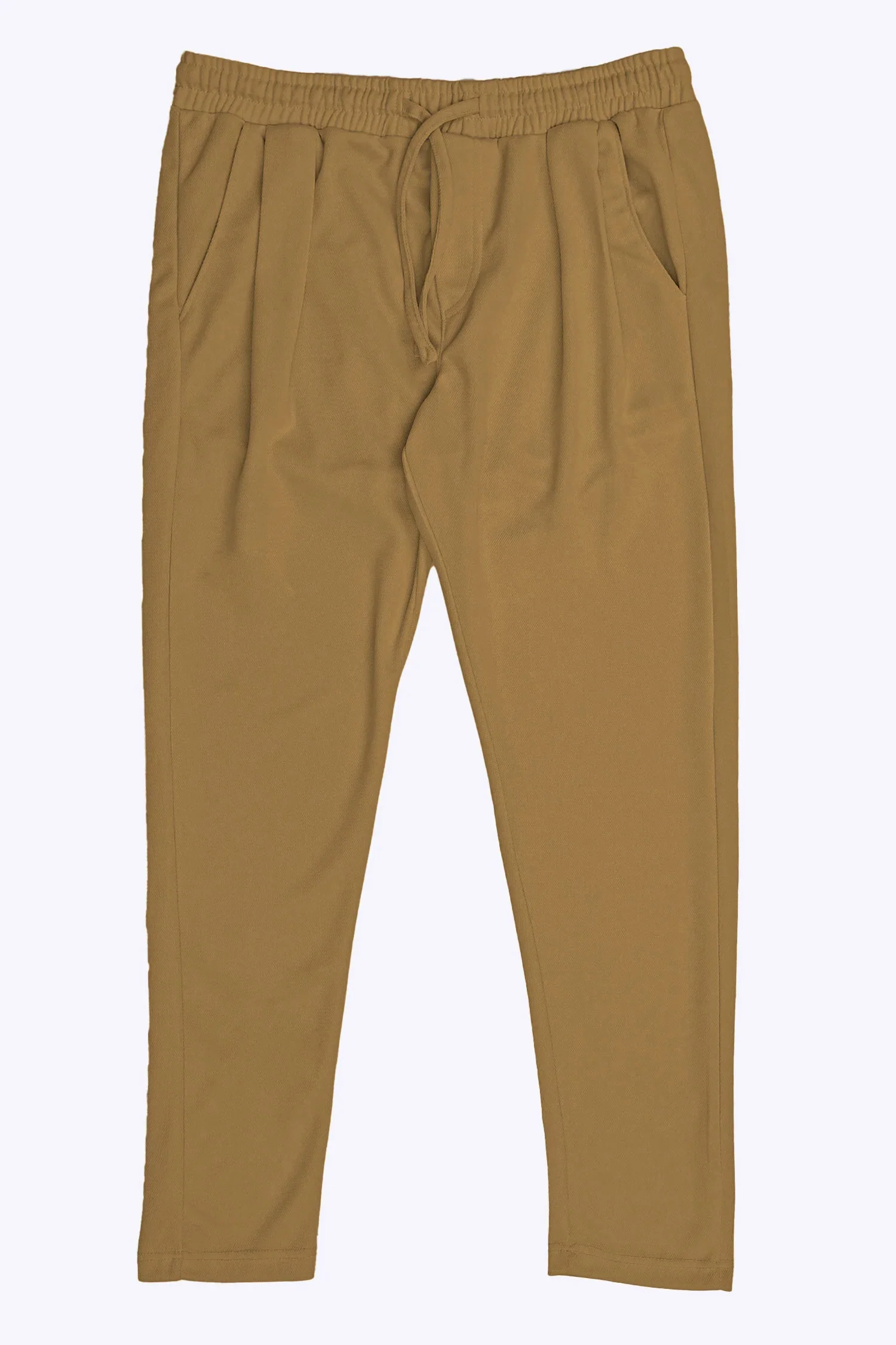 Turbo Elastic Classic Pleated Slimfit Trouser In Camel - Image 5