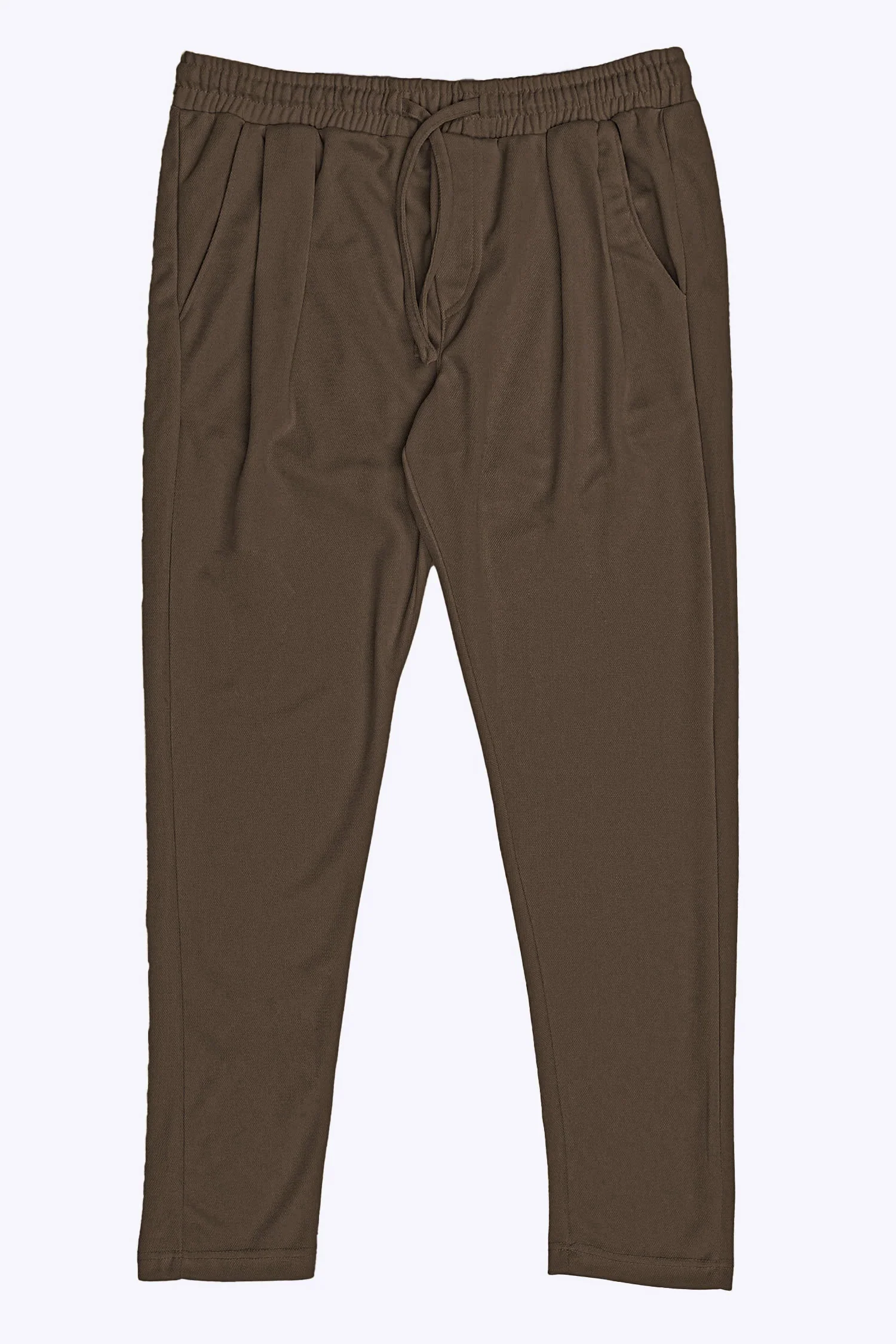Turbo Elastic Classic Pleated Slimfit Trouser In Coffee Brown - Image 5