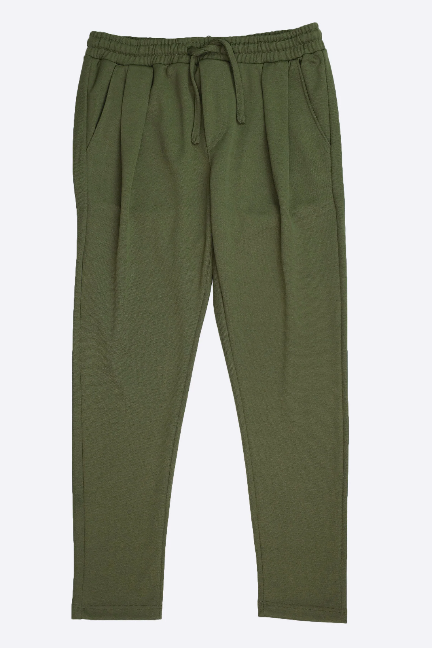 Turbo Elastic Classic Pleated Slimfit Trouser In Olive - Image 3